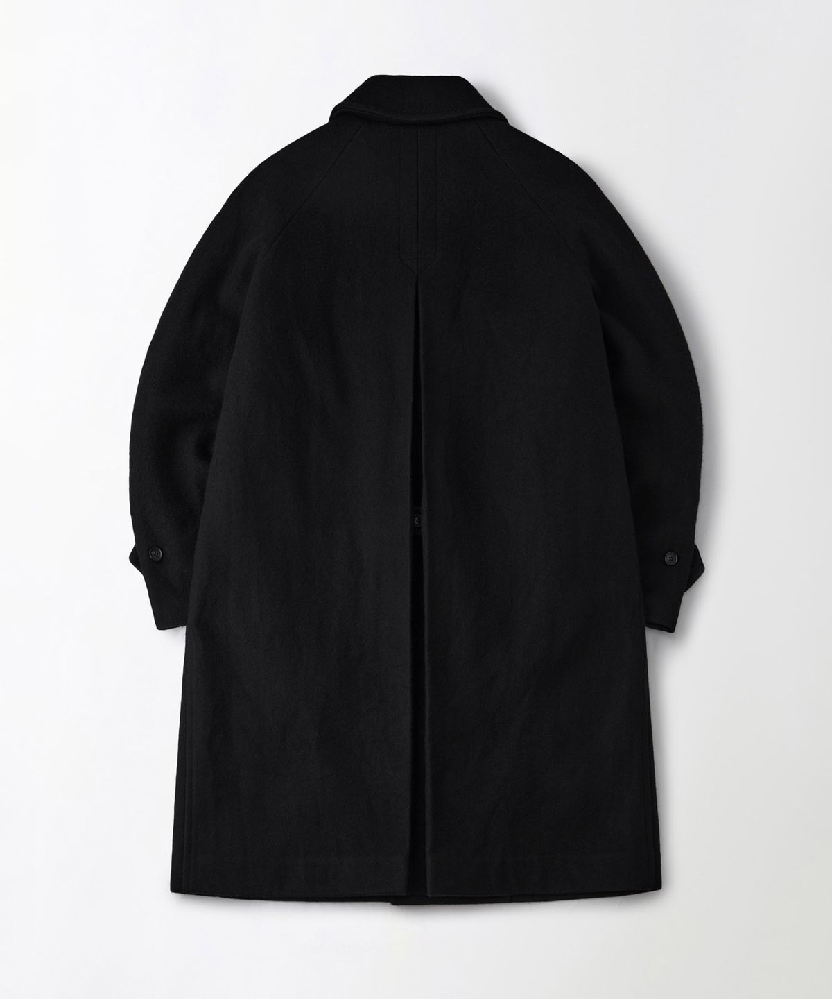 아웃스탠딩(OUTSTANDING) MELTON WOOL BALMACAAN COAT_BLACK