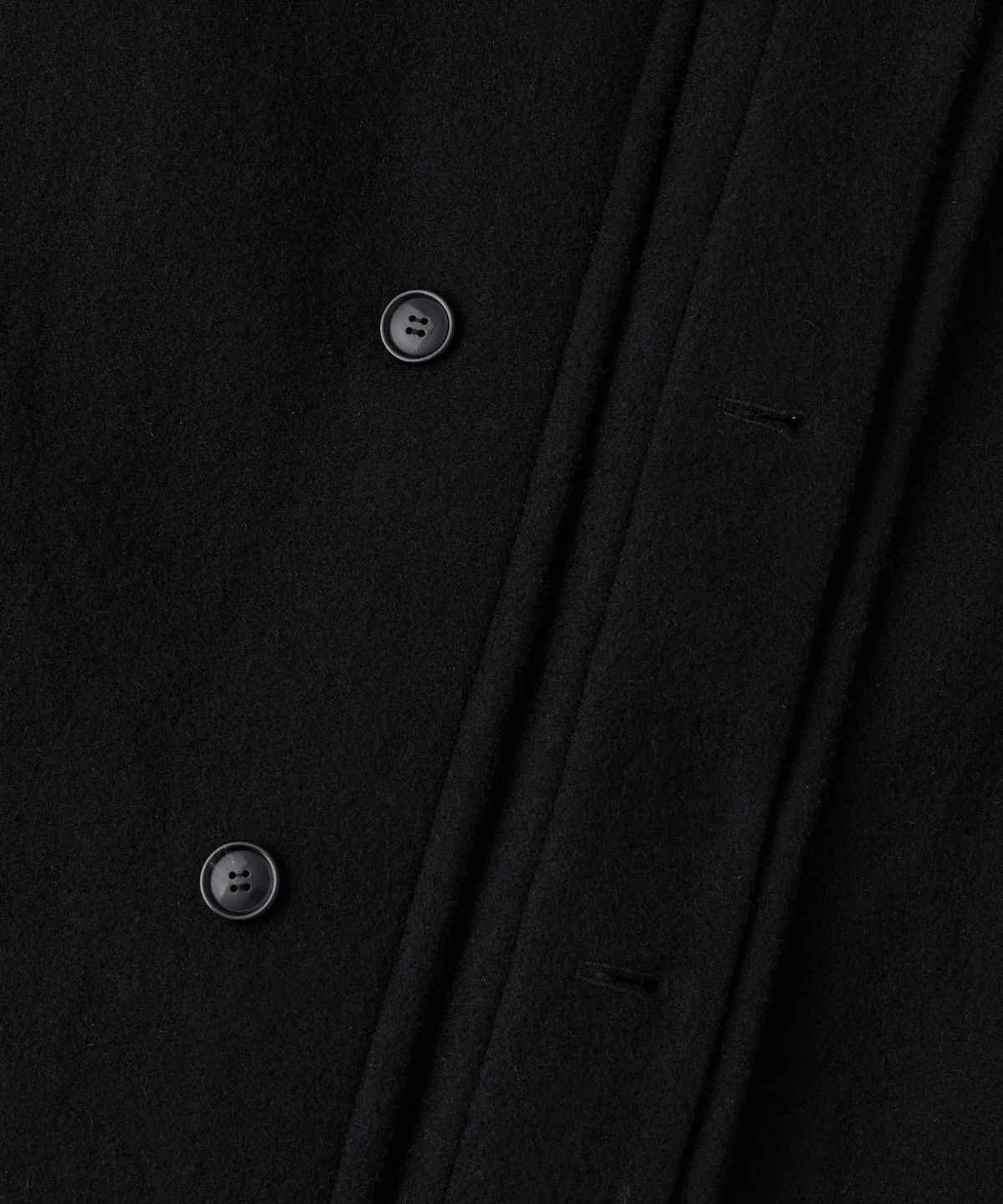 아웃스탠딩(OUTSTANDING) MELTON WOOL BALMACAAN COAT_BLACK