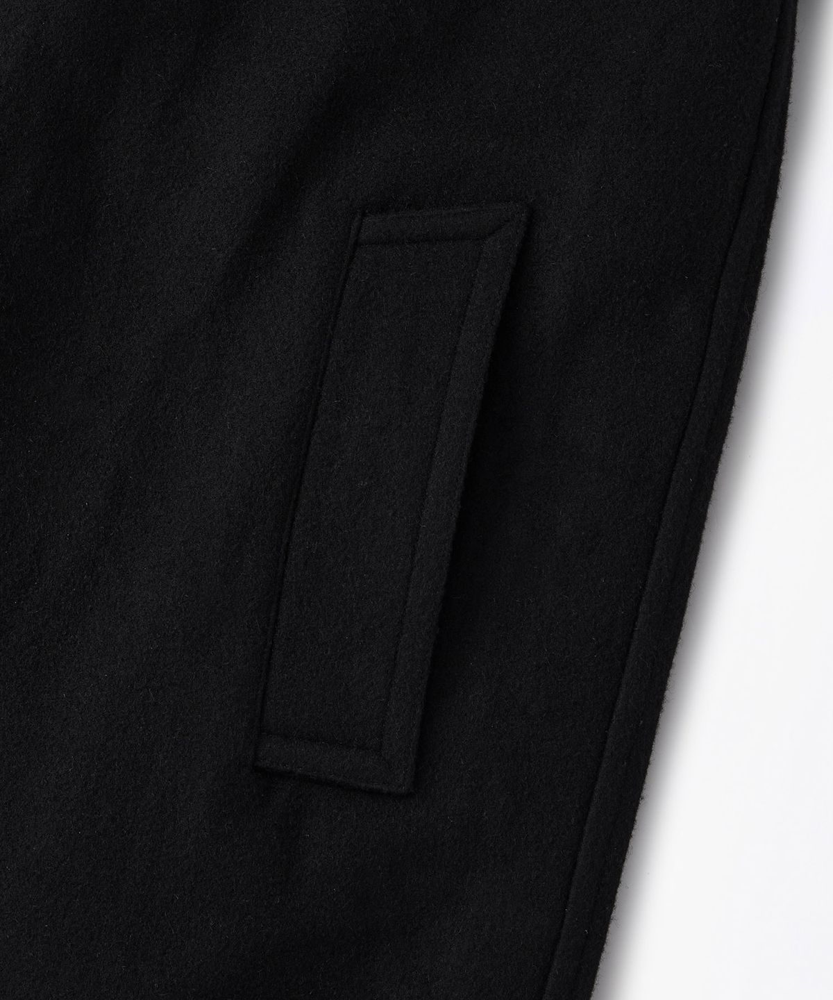 아웃스탠딩(OUTSTANDING) MELTON WOOL BALMACAAN COAT_BLACK