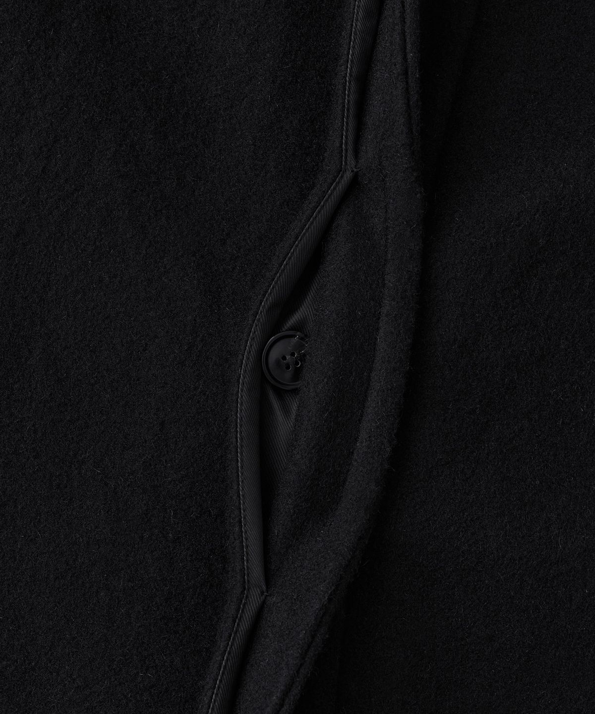 아웃스탠딩(OUTSTANDING) MELTON WOOL BALMACAAN COAT_BLACK