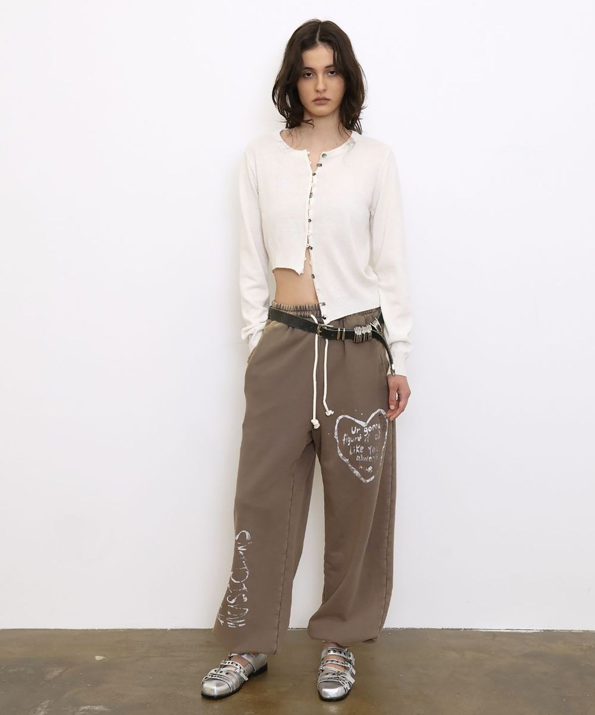 더블유케이엔디 프로젝트(WKND PROJECT) DAMAGED WASHED SWEAT PANTS (VINTAGE GRAY)