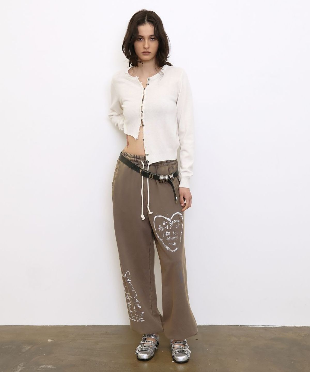 더블유케이엔디 프로젝트(WKND PROJECT) DAMAGED WASHED SWEAT PANTS (VINTAGE GRAY)