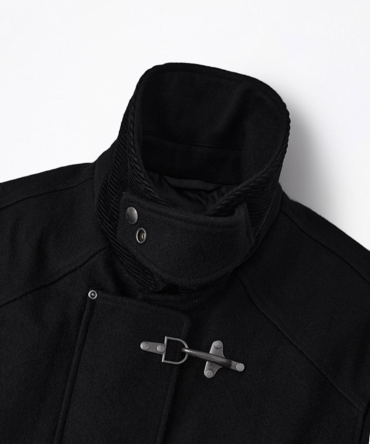 아웃스탠딩(OUTSTANDING) MELTON WOOL FIREMAN COAT_BLACK