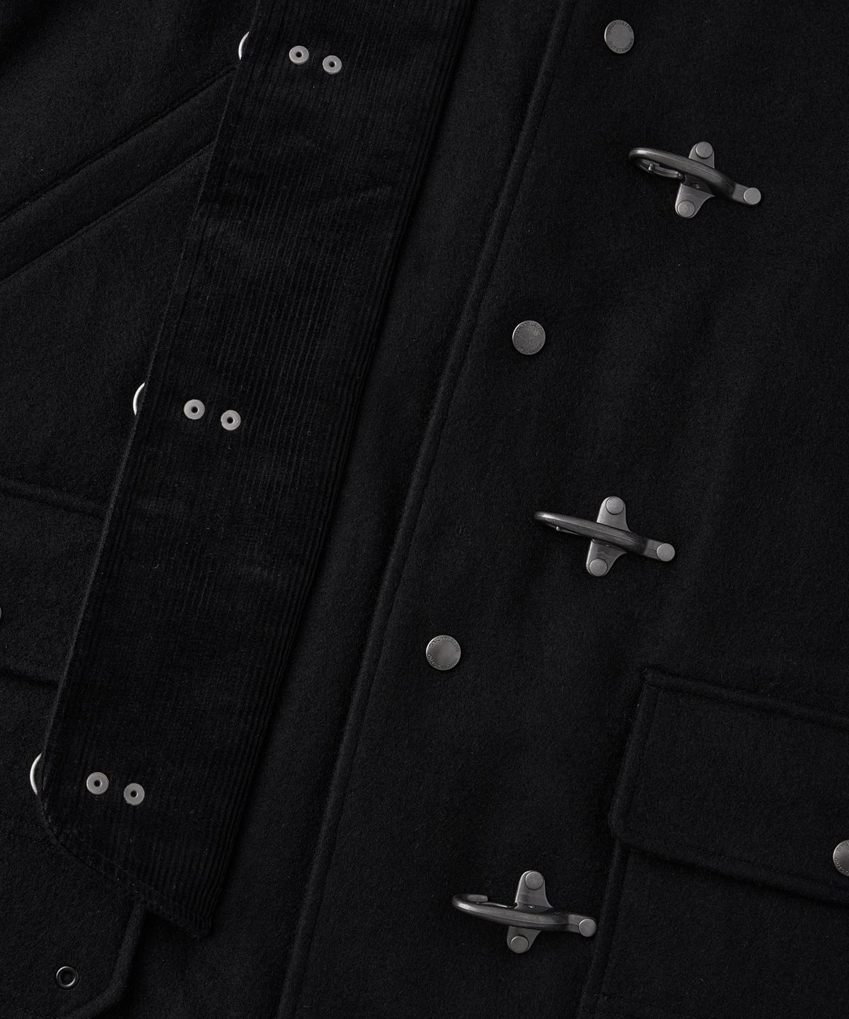 아웃스탠딩(OUTSTANDING) MELTON WOOL FIREMAN COAT_BLACK