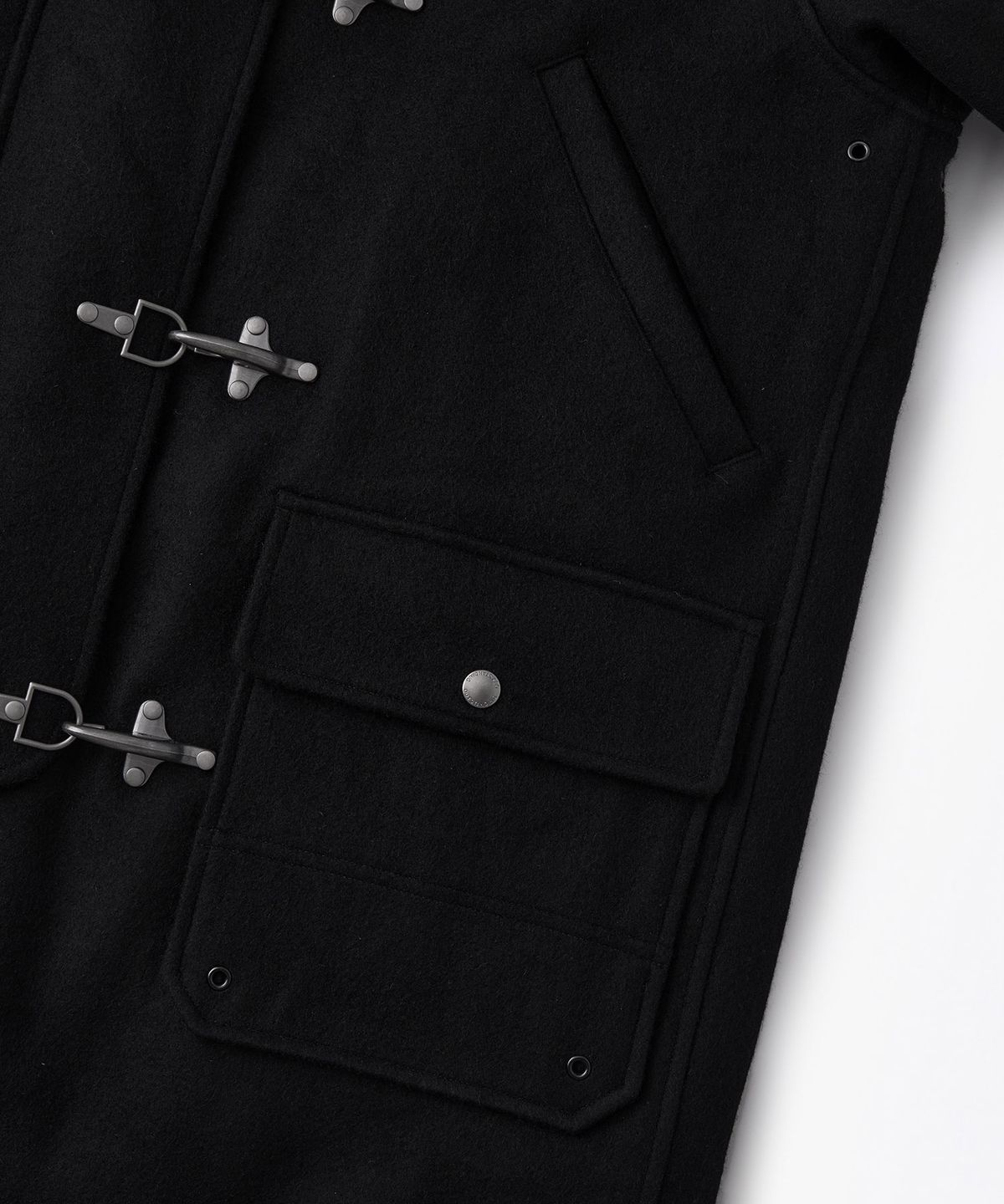 아웃스탠딩(OUTSTANDING) MELTON WOOL FIREMAN COAT_BLACK