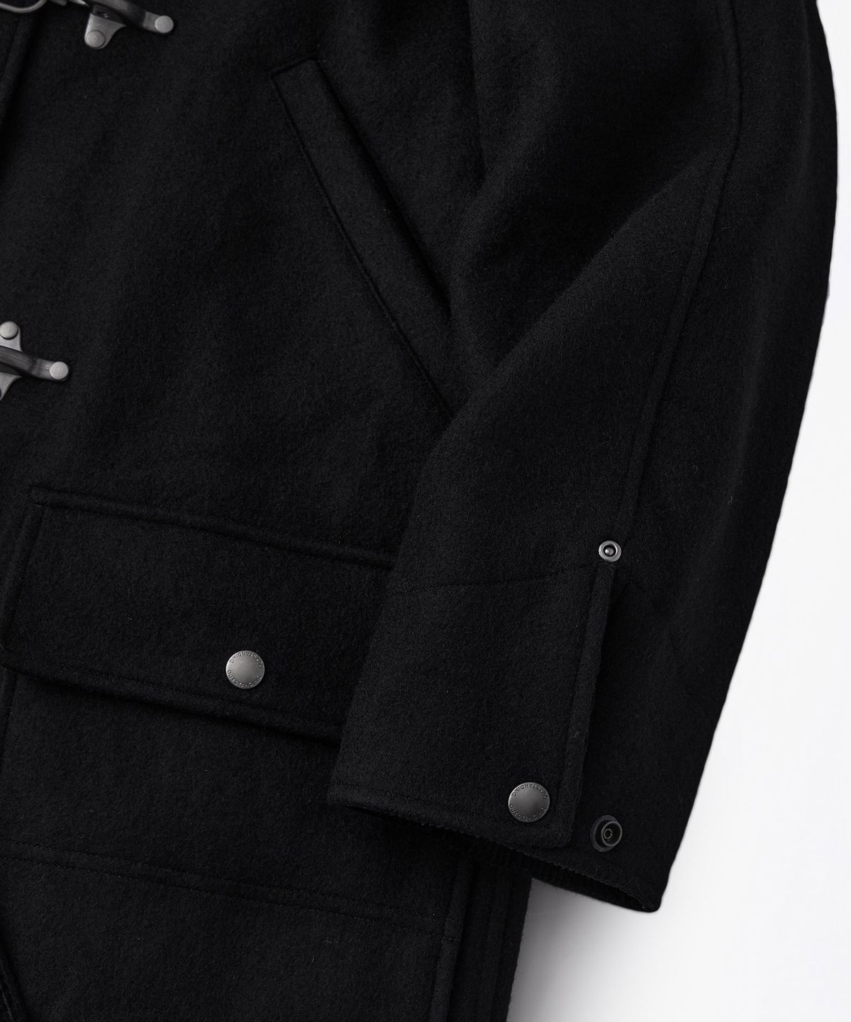 아웃스탠딩(OUTSTANDING) MELTON WOOL FIREMAN COAT_BLACK
