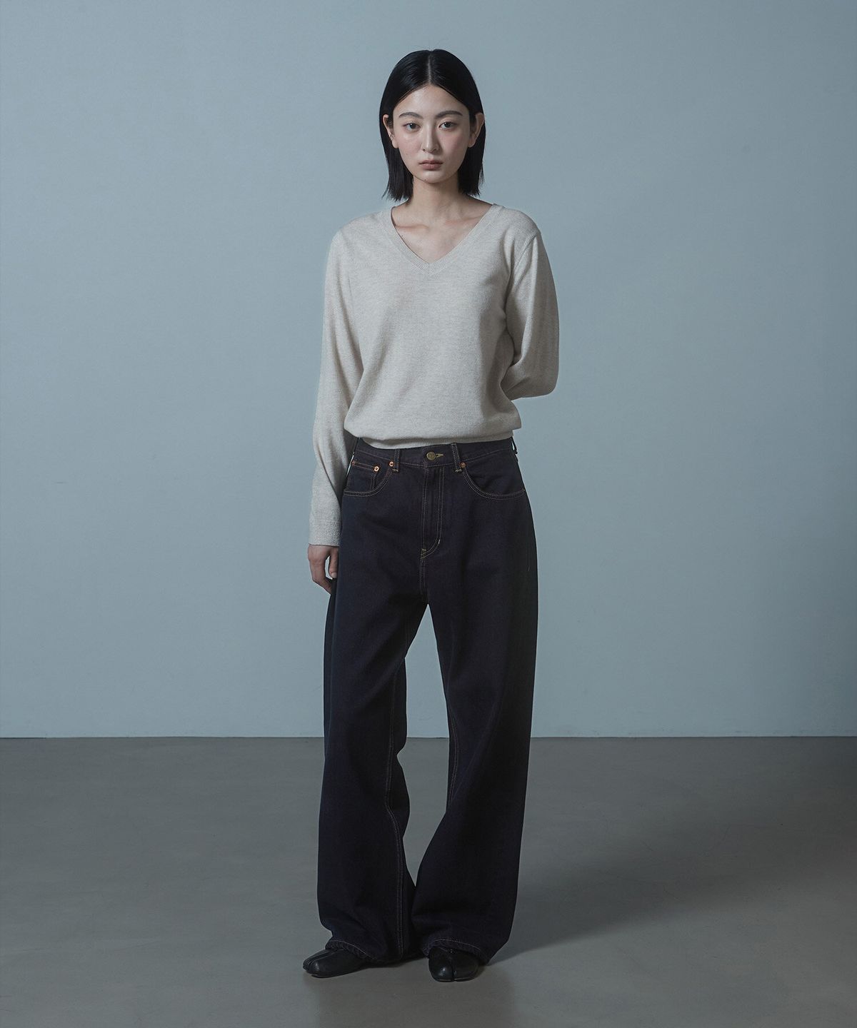 크래키(KRAKKI) [Women] Lambswool V-Neck Knit_Oatmeal [KR266PWK903]