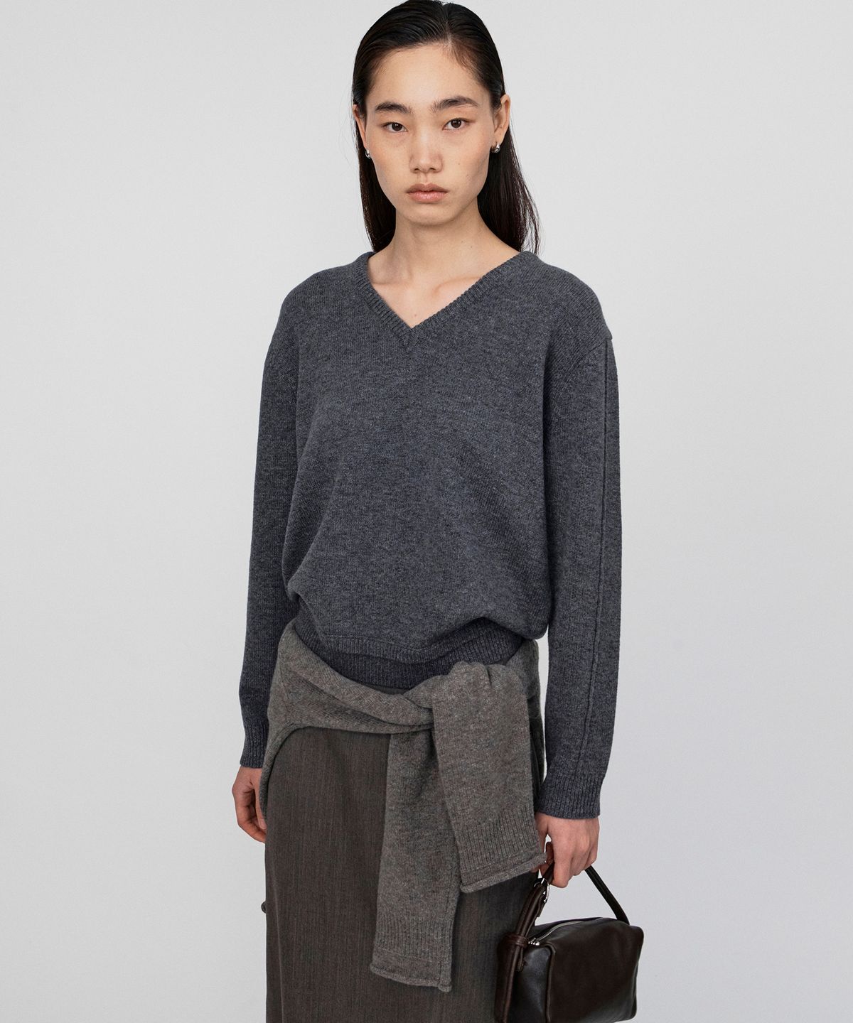 호이테(HEUTE) VALE WOOL STRAIGHT SKIRT (BROWN)