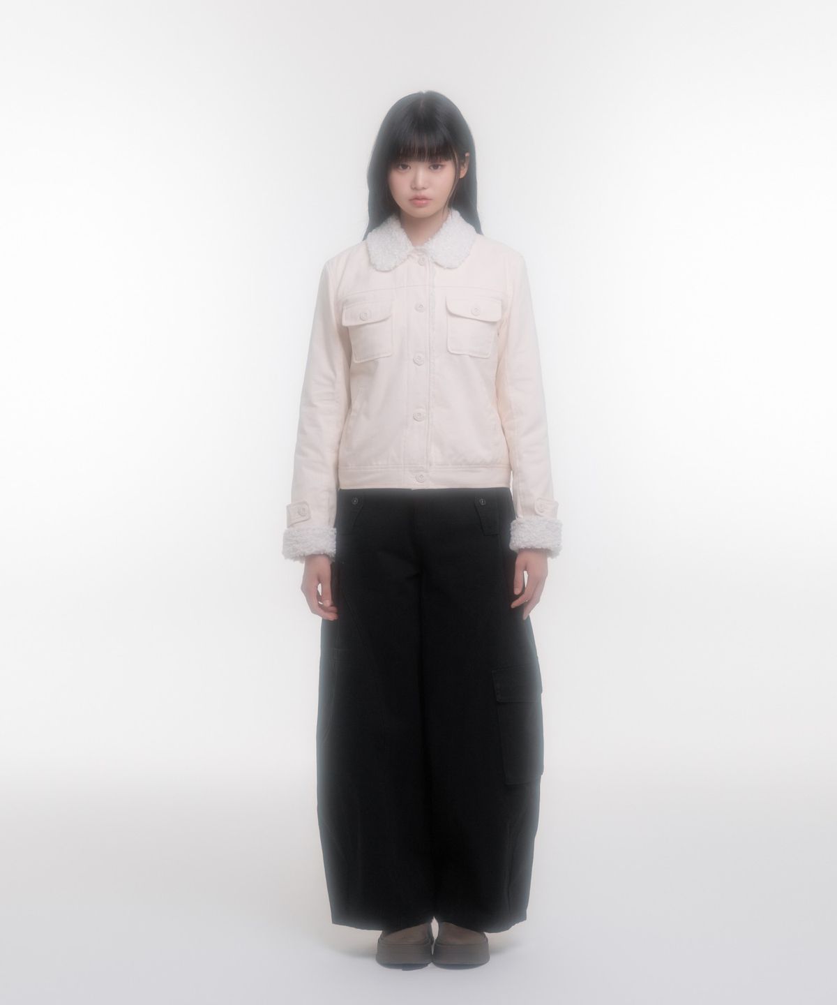 나이엔(NAAIEEN) 빈티지 셰르파 트러커 자켓 아이보리