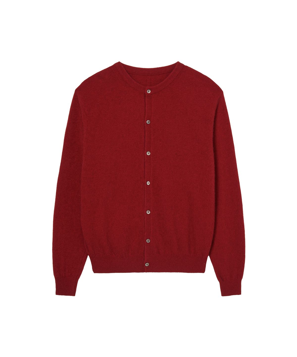 세비지(SAVAGE) Raccoon Round Neck Knit Cardigan - Red