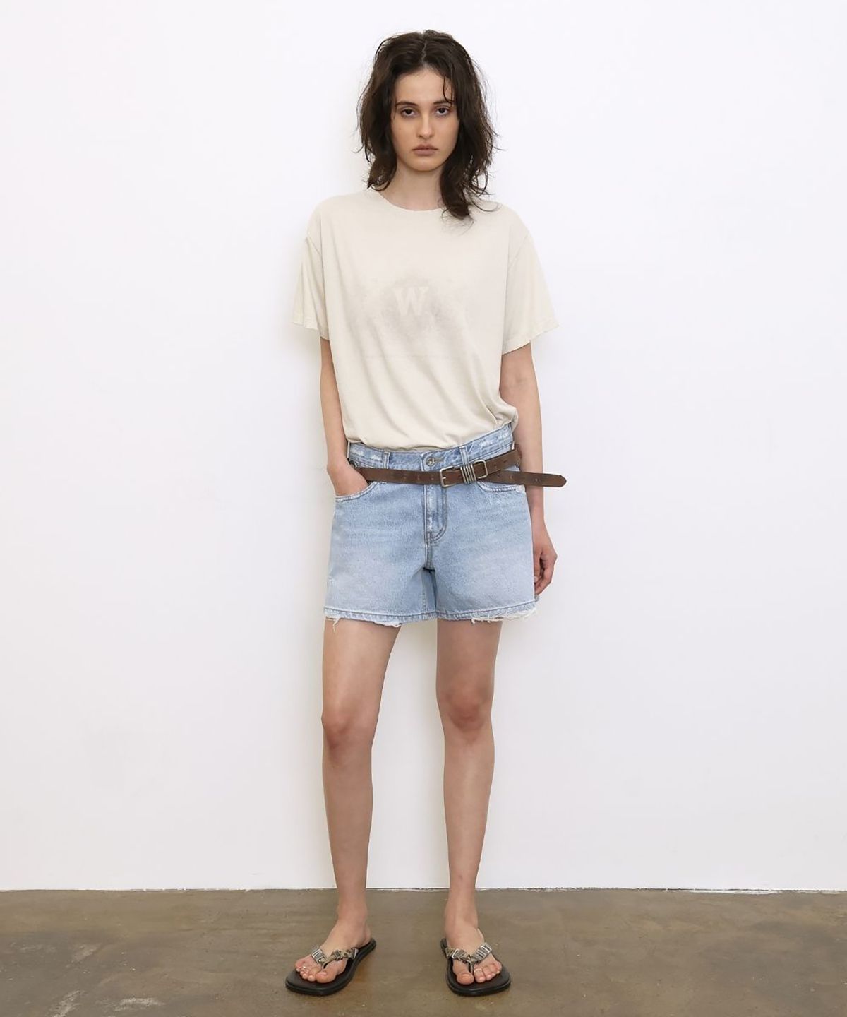 더블유케이엔디 프로젝트(WKND PROJECT) ENGINEER POCKET DENIM SHORTS