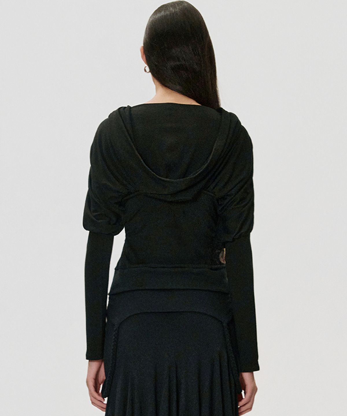 킴지수(KIMZISU) Draped Volume Hooded T-shirt_BLACK