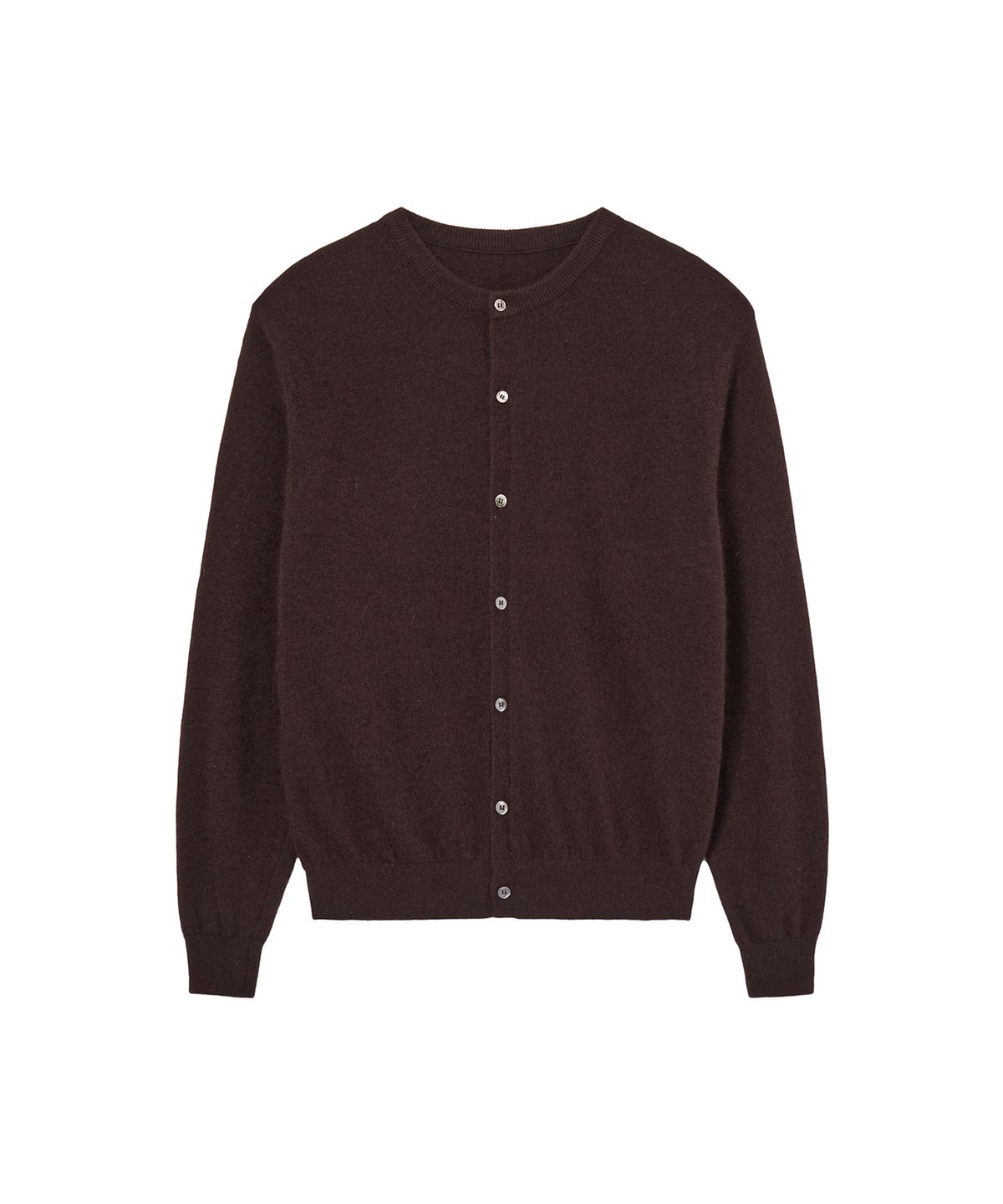 세비지(SAVAGE) Raccoon Round Neck Knit Cardigan - Brown