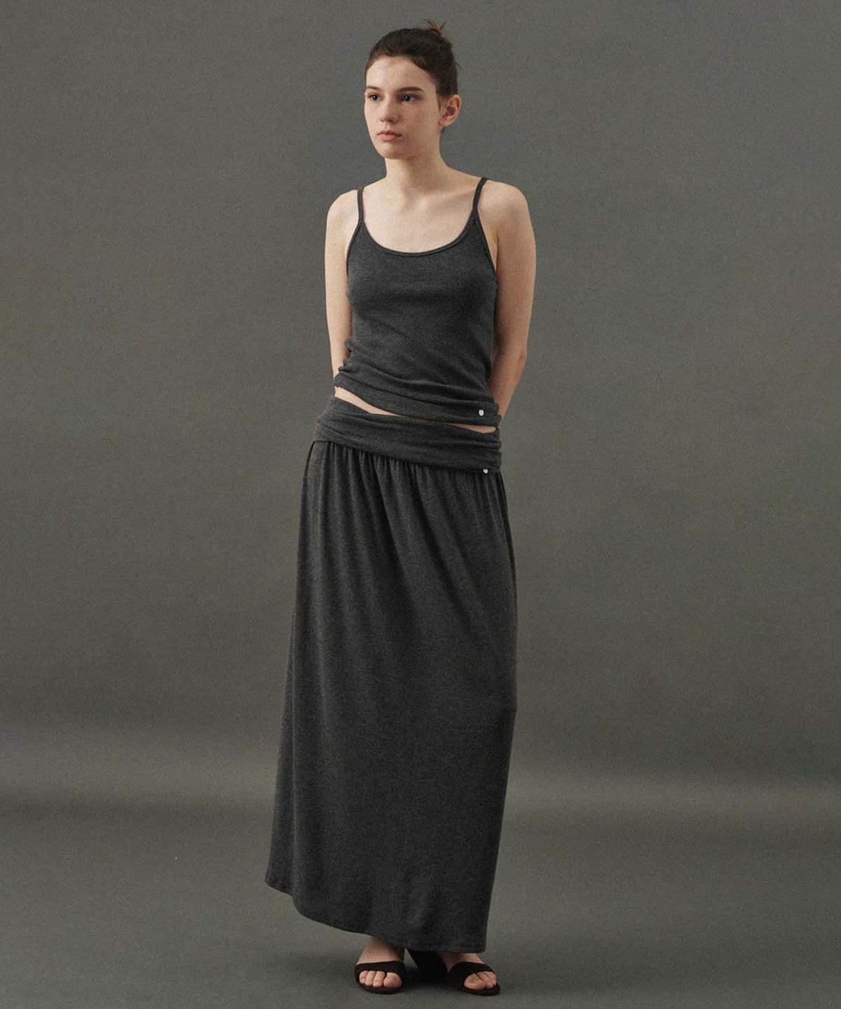 플라드주르(PLATDUJOUR) Angora soft sleeveless (Grey)