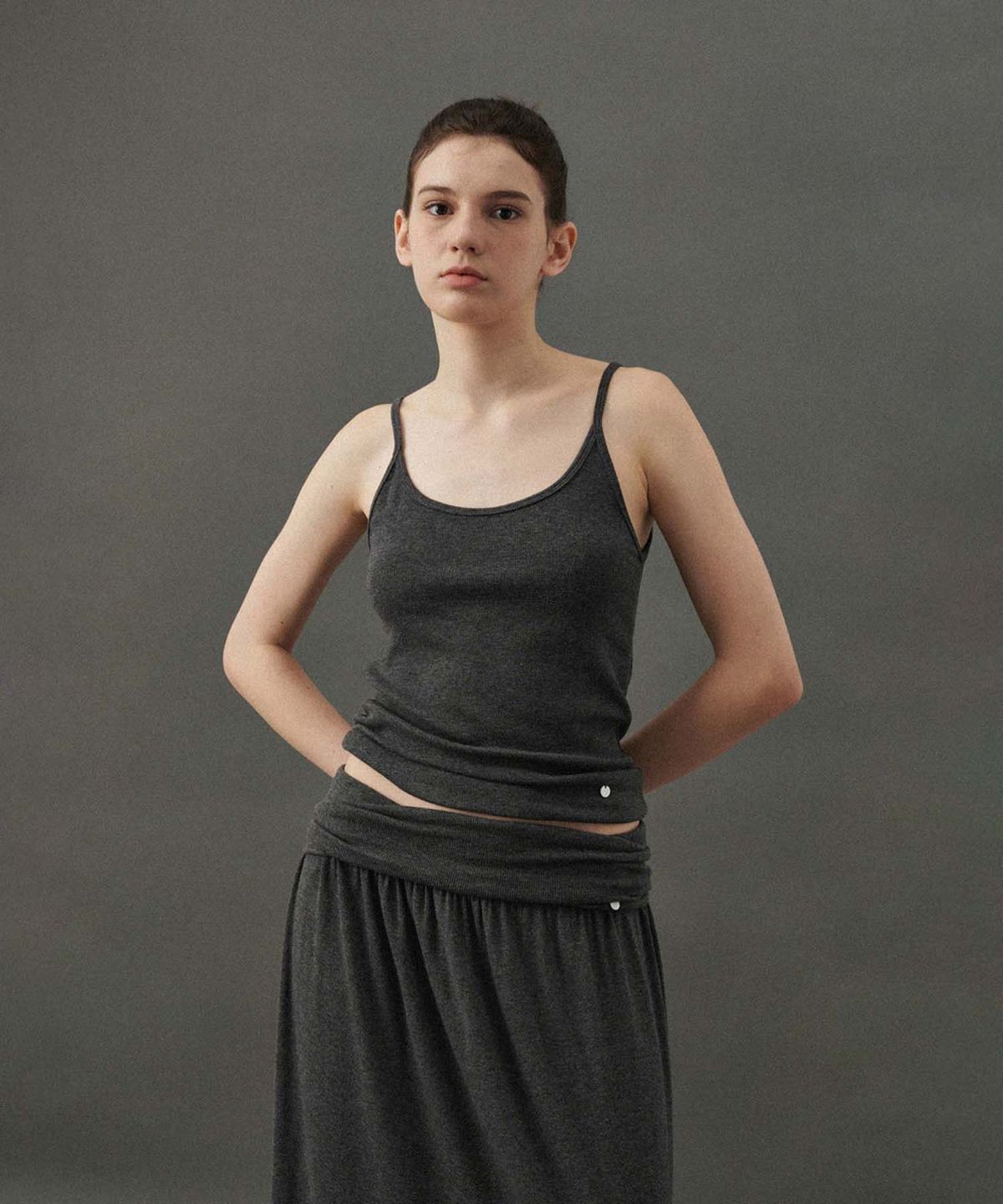 플라드주르(PLATDUJOUR) Angora soft sleeveless (Grey)