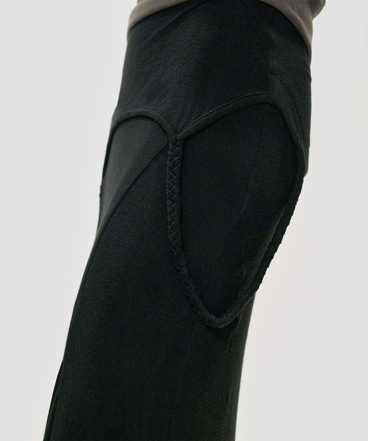 킴지수(KIMZISU) Foldover Layered Long Jersey Skirt_BLACK