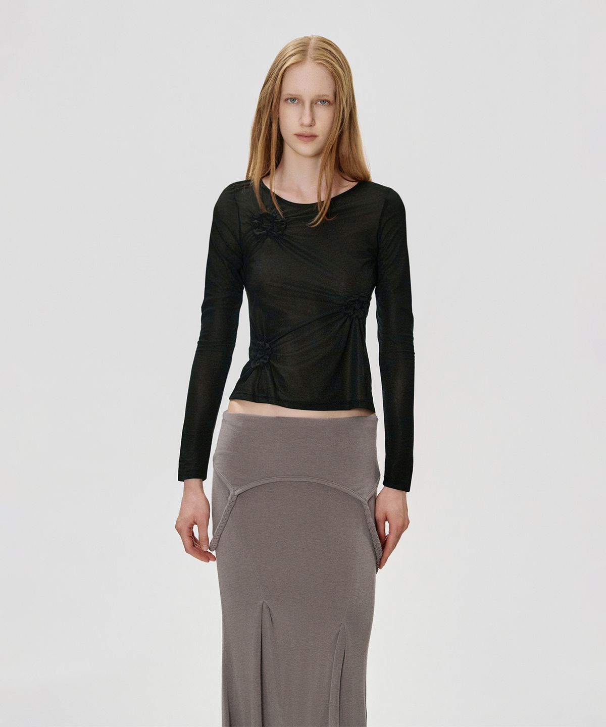 킴지수(KIMZISU) Foldover Layered Long Jersey Skirt_TARO