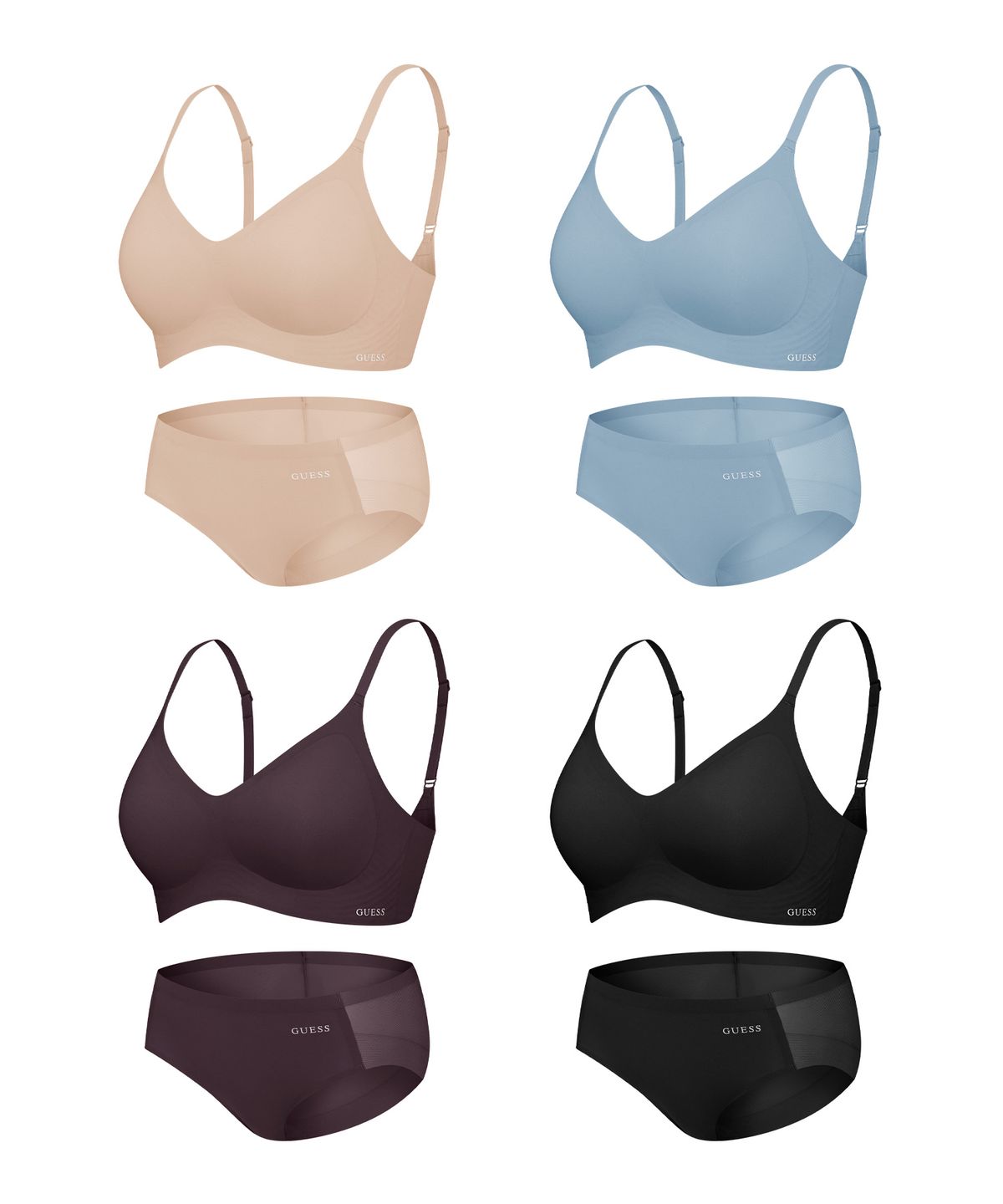 게스언더웨어(GUESS UNDERWEAR) 소프트웜 심리스 브라 팬티 세트