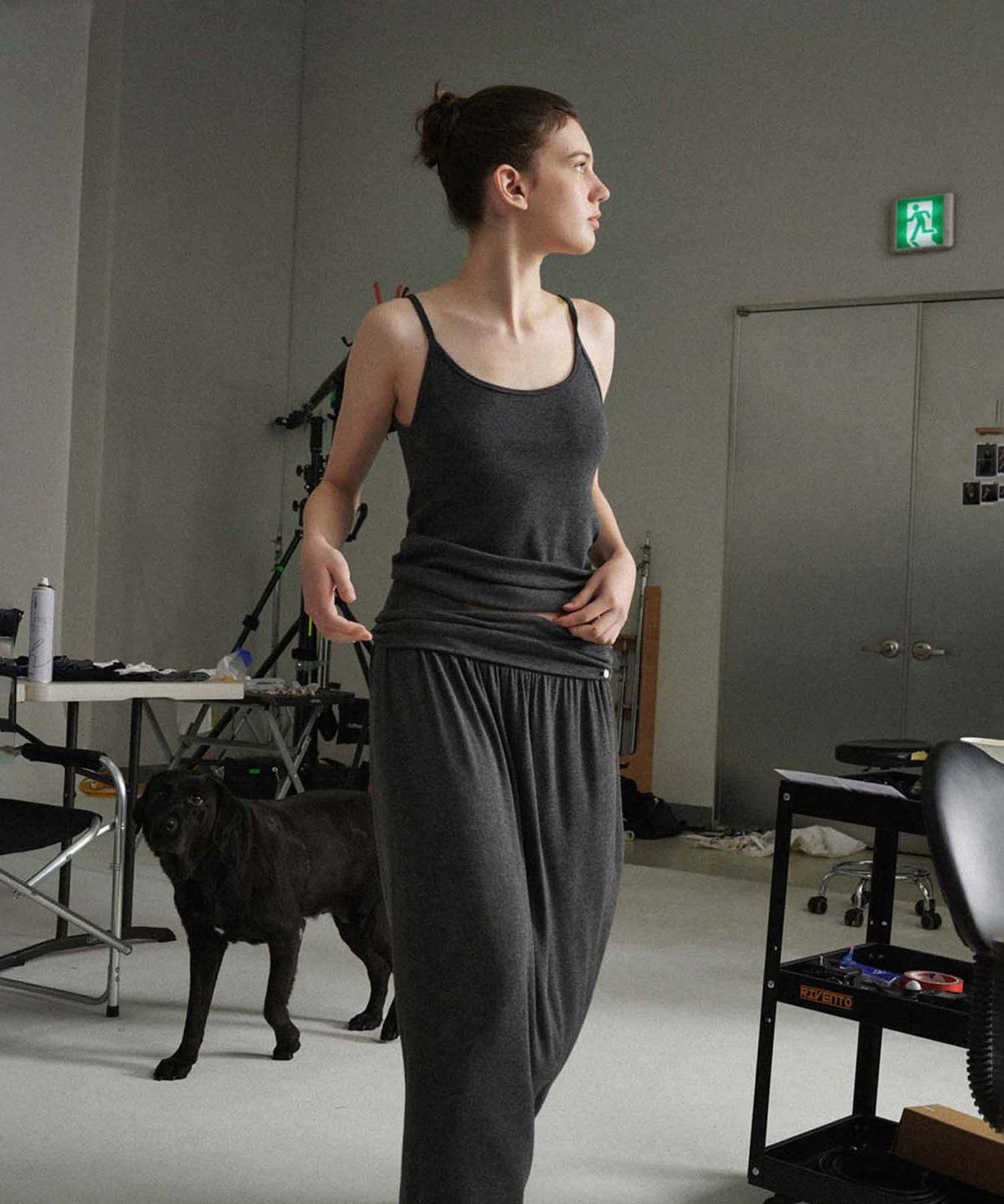 플라드주르(PLATDUJOUR) Angora soft skirt (Grey)