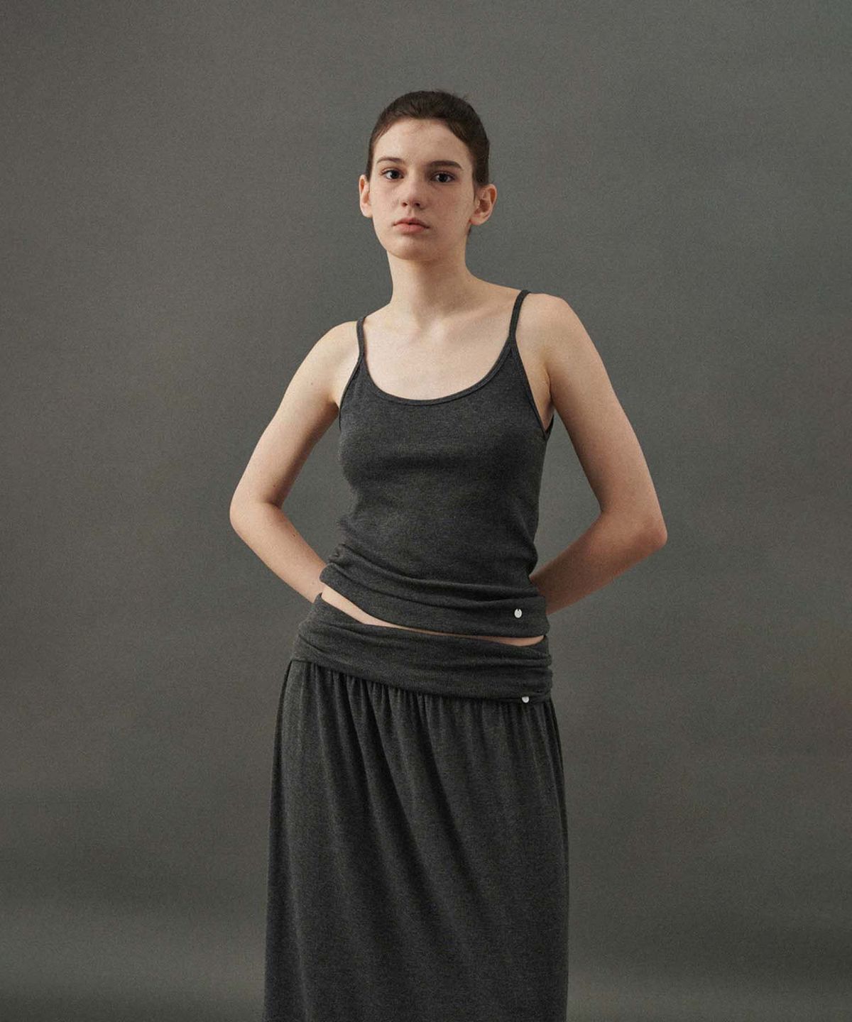 플라드주르(PLATDUJOUR) Angora soft skirt (Grey)