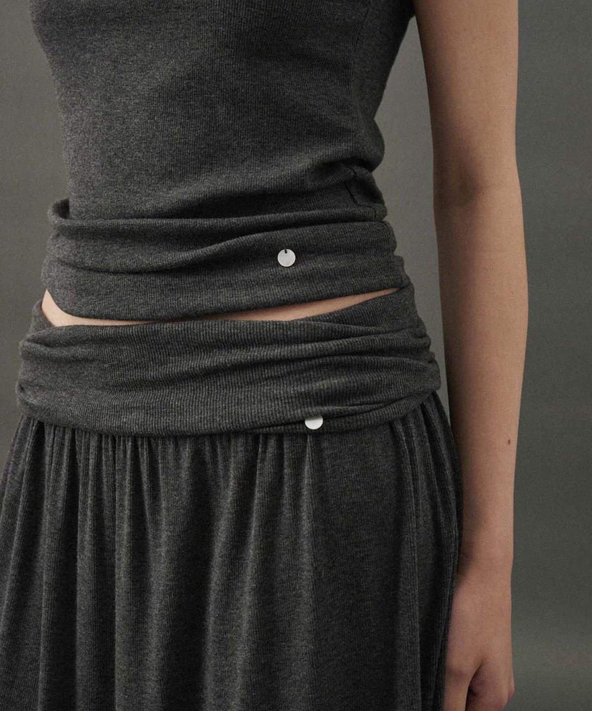 플라드주르(PLATDUJOUR) Angora soft skirt (Grey)