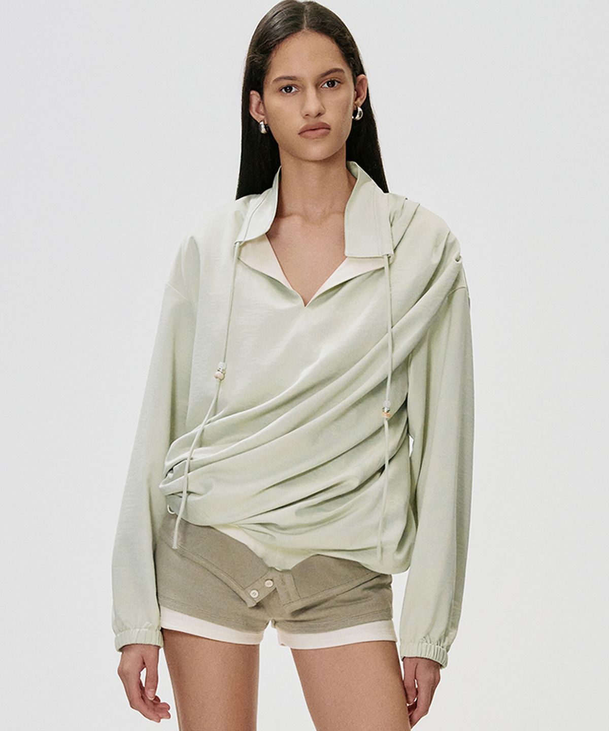 킴지수(KIMZISU) Twisted Drape Jumper_MINT