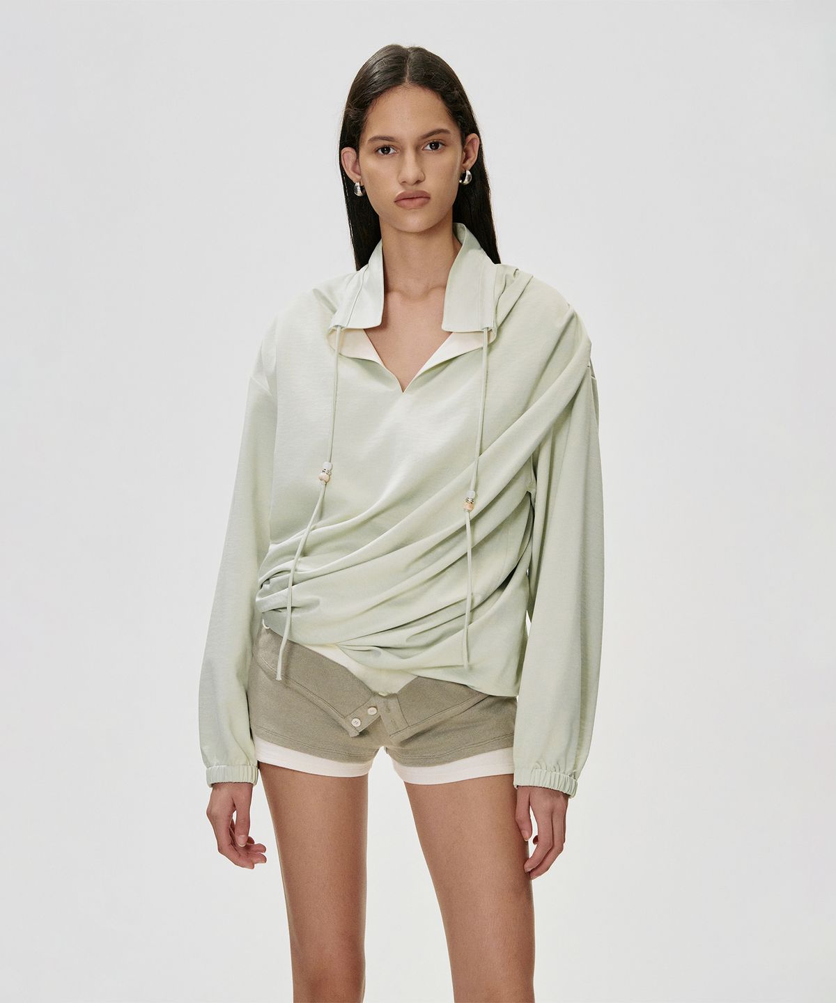 킴지수(KIMZISU) Twisted Drape Jumper_MINT