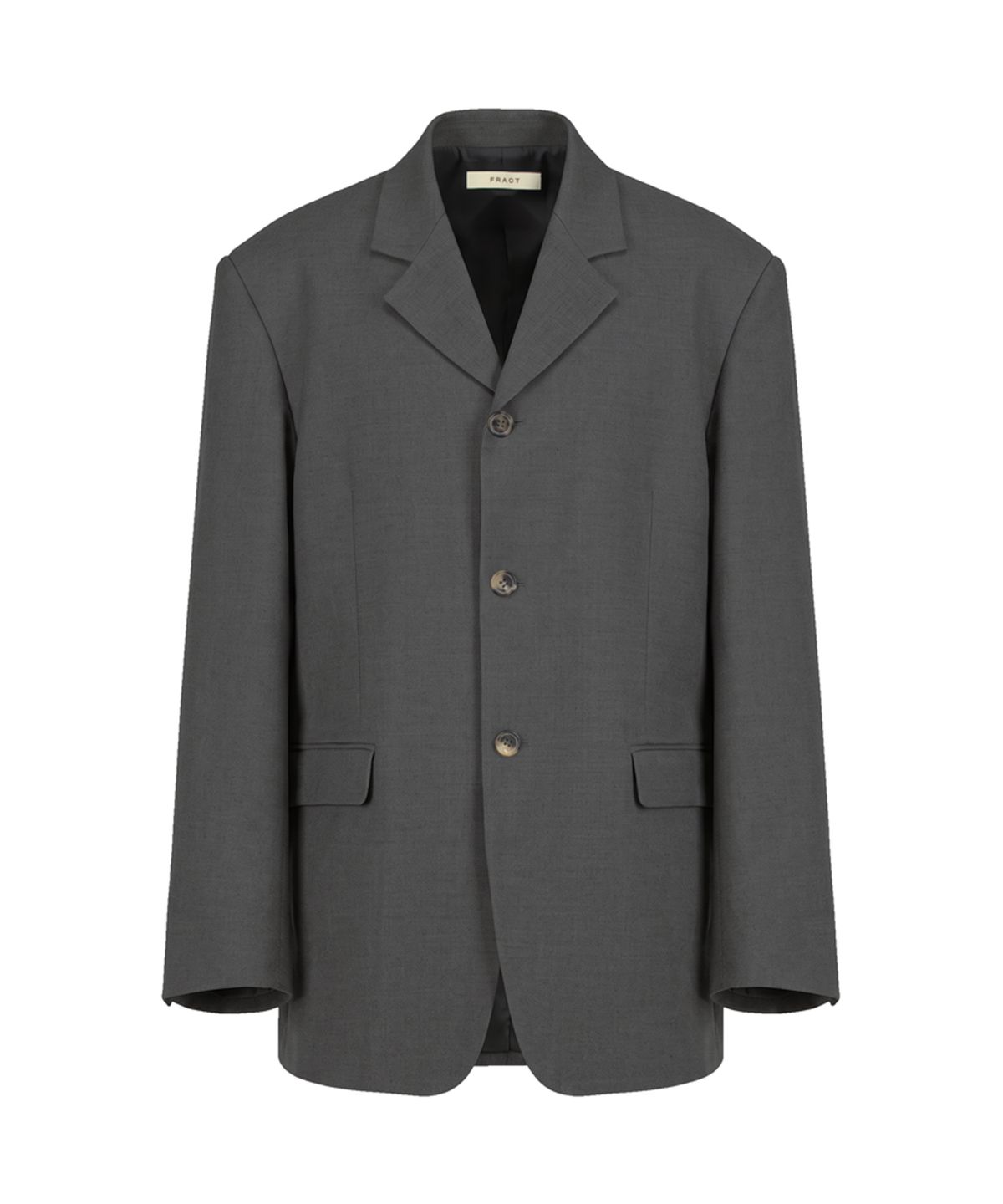 프랙트(FRACT) Wool Blend Oversized SetUp Jacket_Charcoal