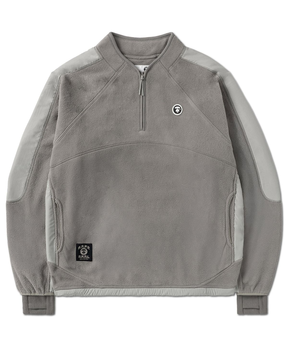 에이프(AAPE) AAPE X NMNL FLEECE HALF ZIP-UP - SAND GRAY