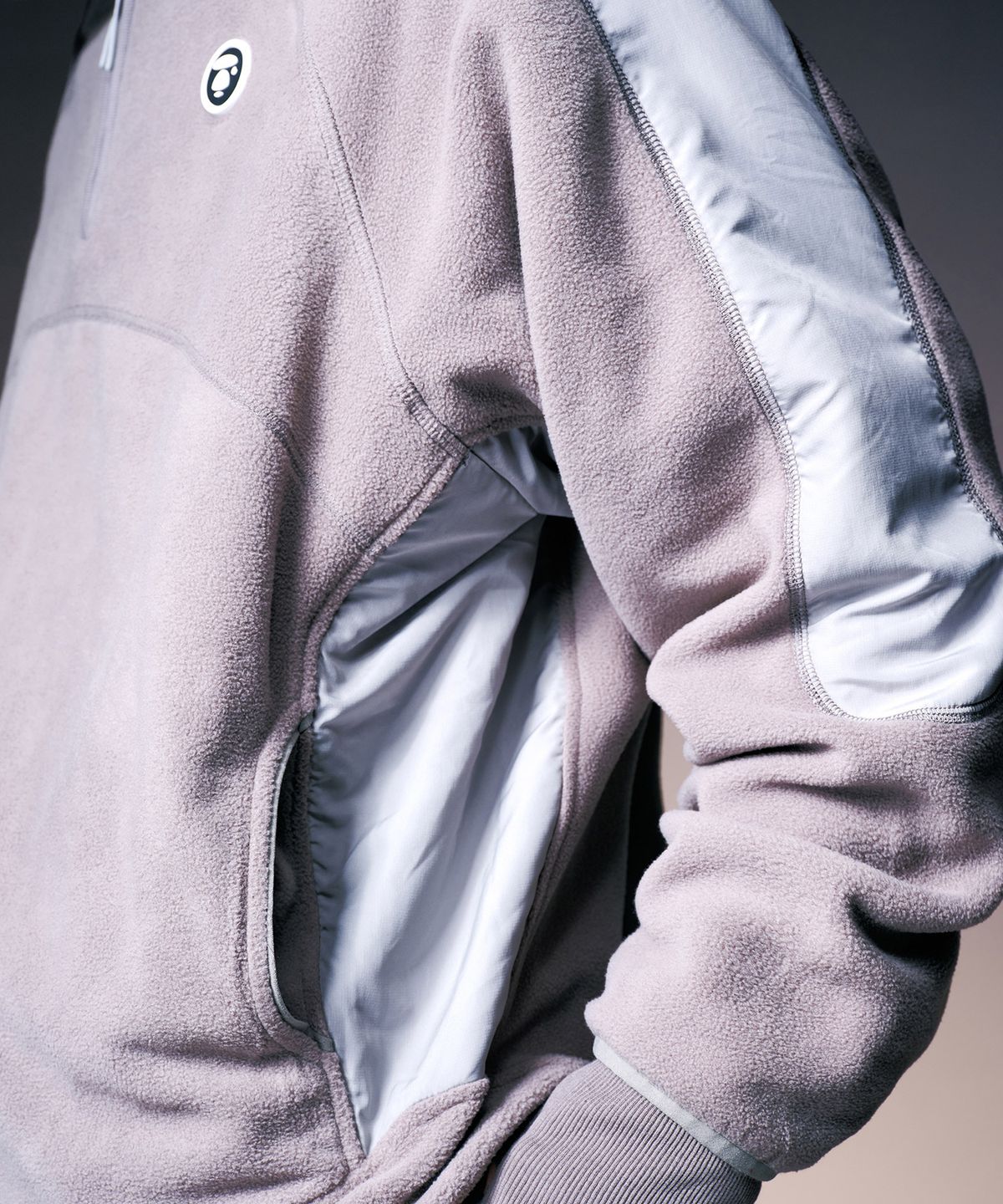 에이프(AAPE) AAPE X NMNL FLEECE HALF ZIP-UP - SAND GRAY