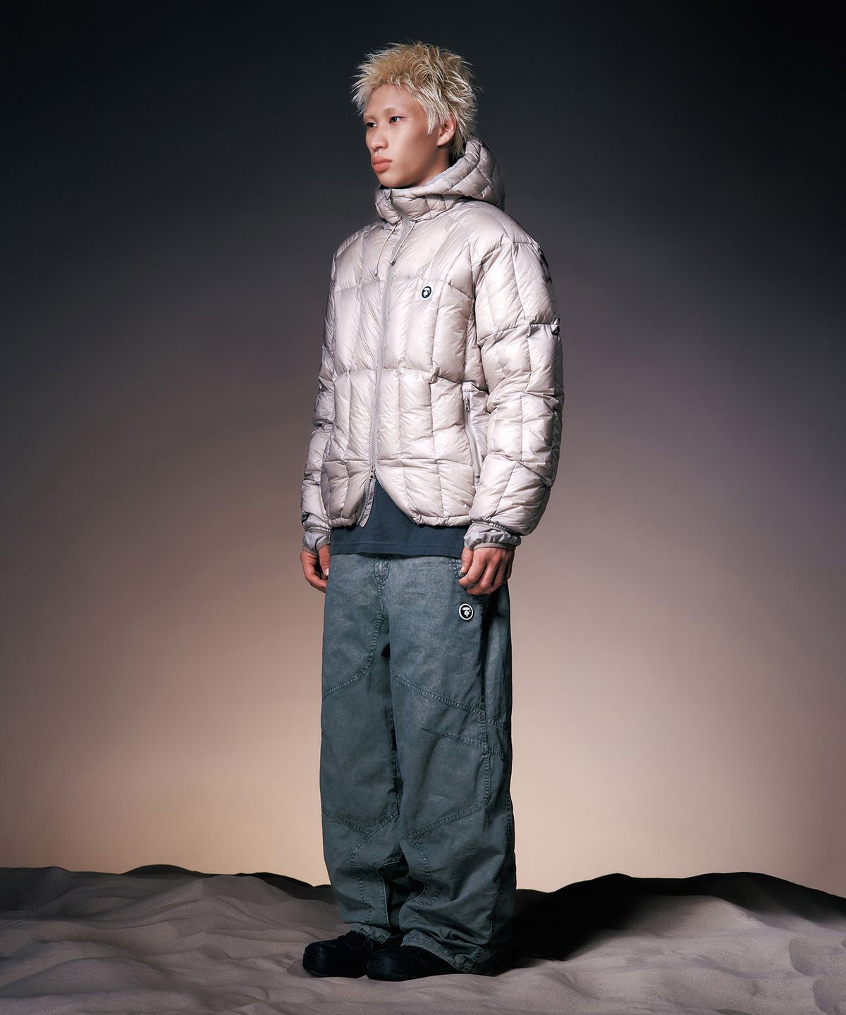 에이프(AAPE) AAPE X NMNL DUCK DOWN JACKET - SAND GRAY