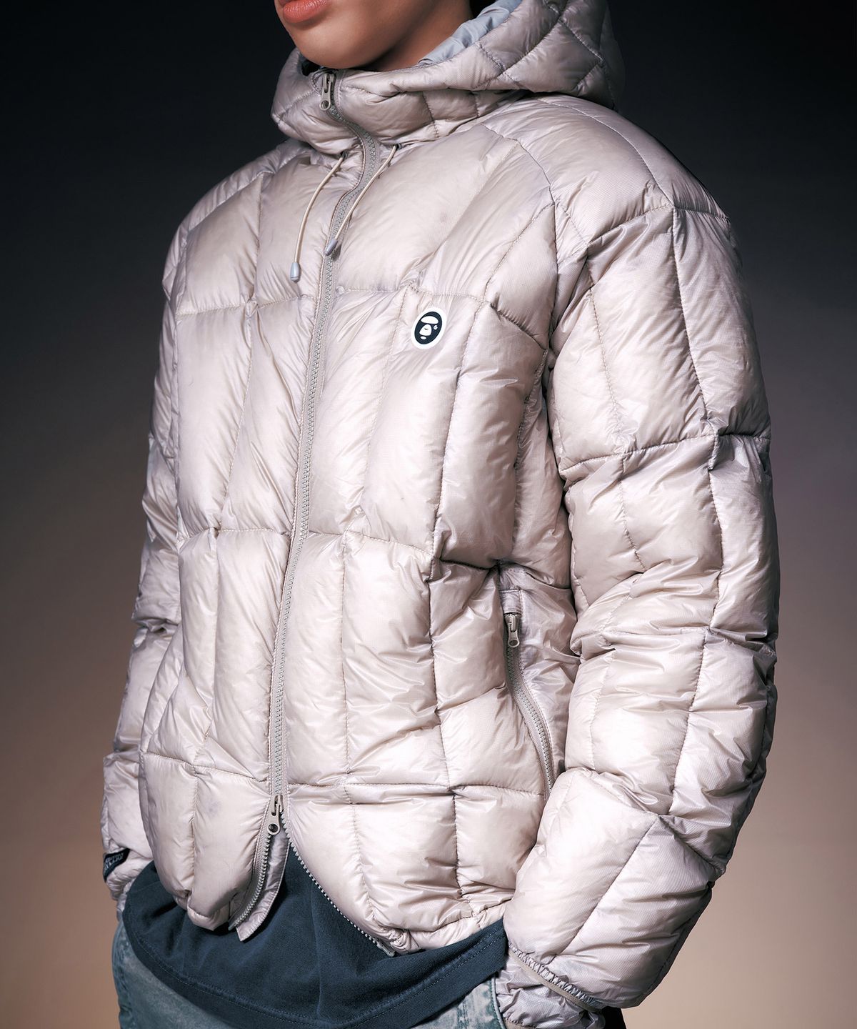 에이프(AAPE) AAPE X NMNL DUCK DOWN JACKET - SAND GRAY