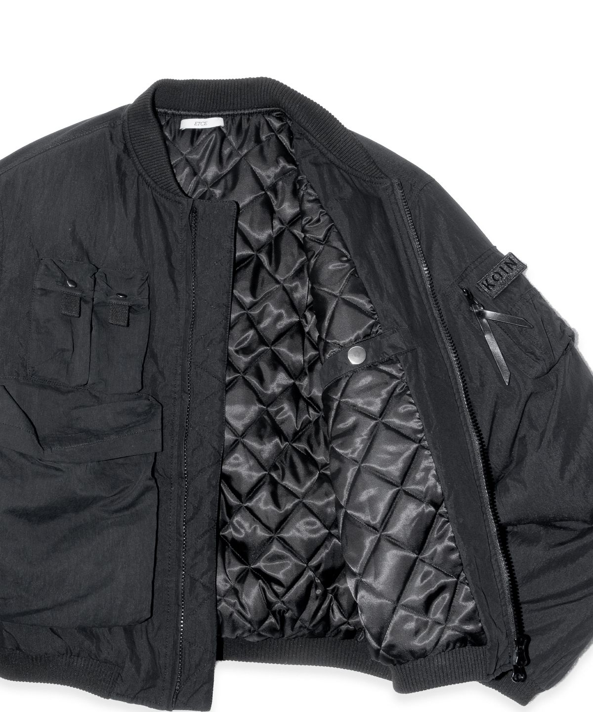 이티씨이(ETCE) Koin Multipocket Washed Bomber (Black)