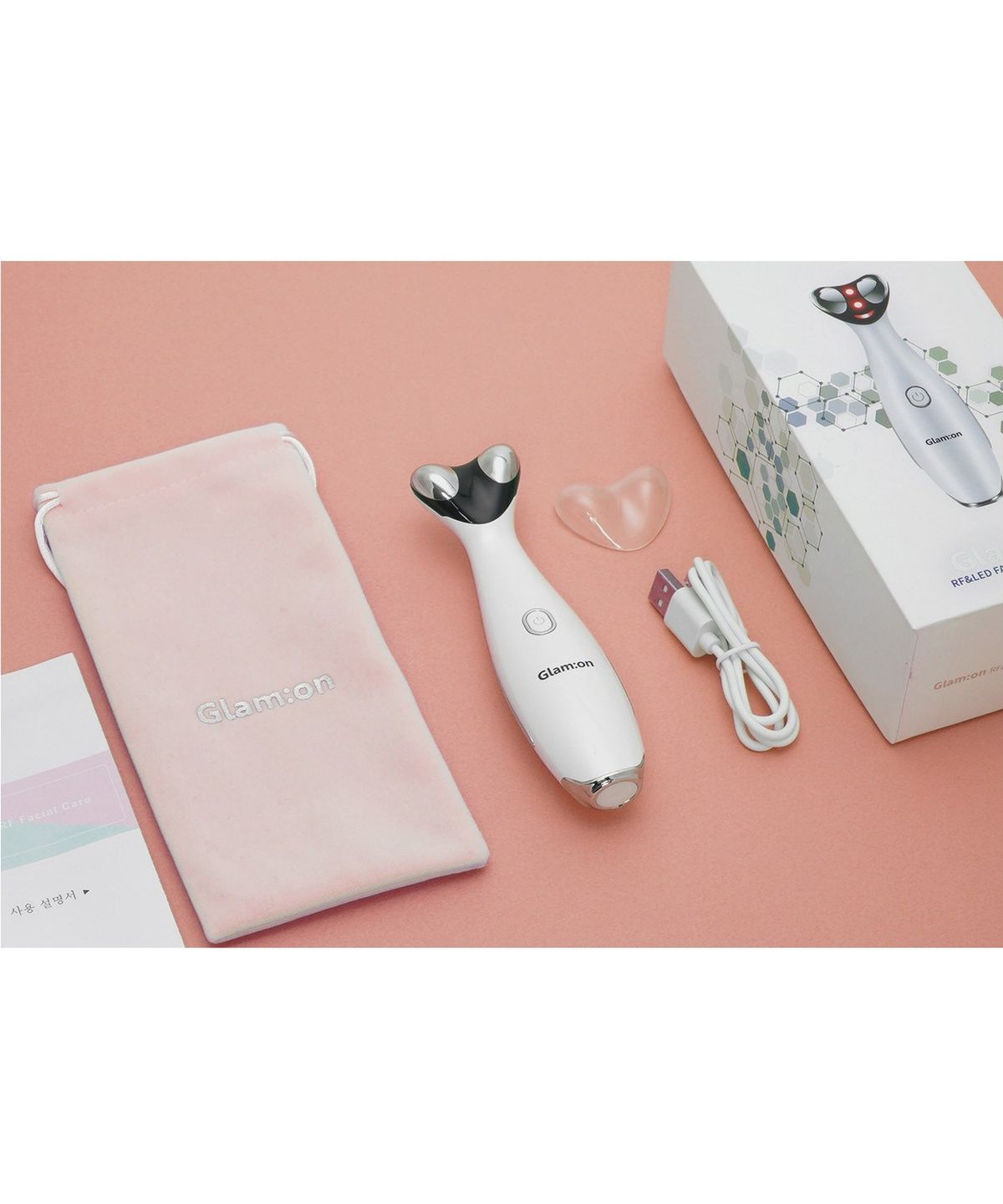 글램온(GLAMON) RF 고주파 괄사 마사지기 얼굴 진동 LED 홈케어 뷰티디바이스