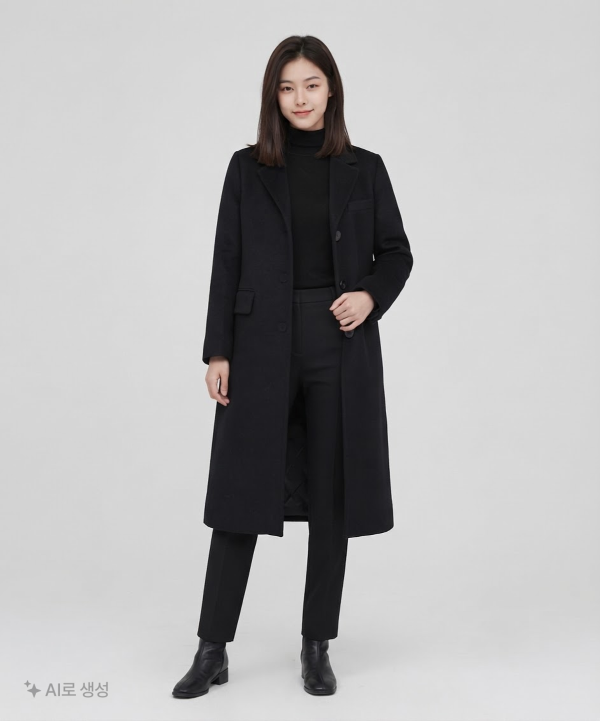 룩캐스트(LOOKAST) 소이 울 싱글 코트 / SOY WOOL SINGLE COAT_BLACK S
