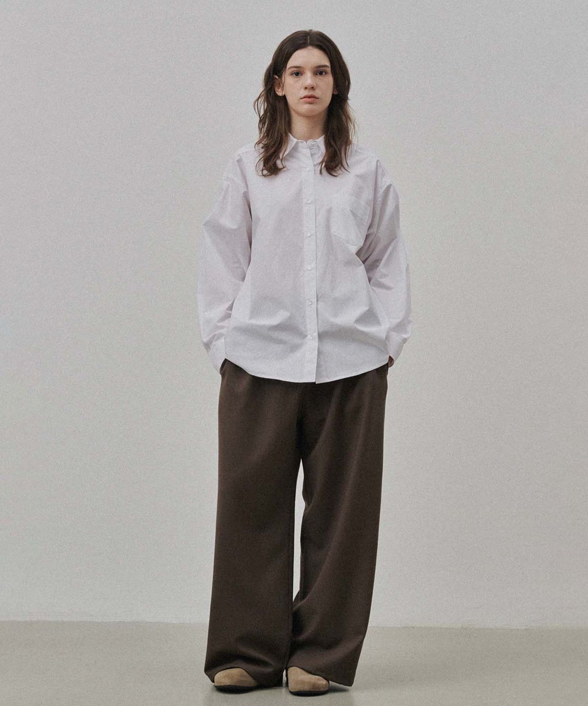플라드주르(PLATDUJOUR) Wool string pants (Brown)