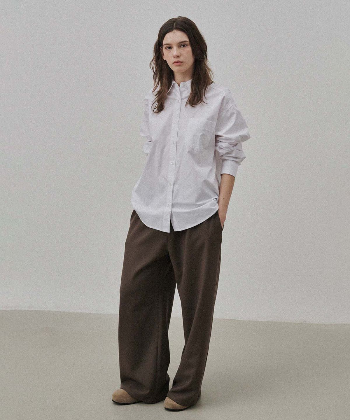 플라드주르(PLATDUJOUR) Wool string pants (Brown)