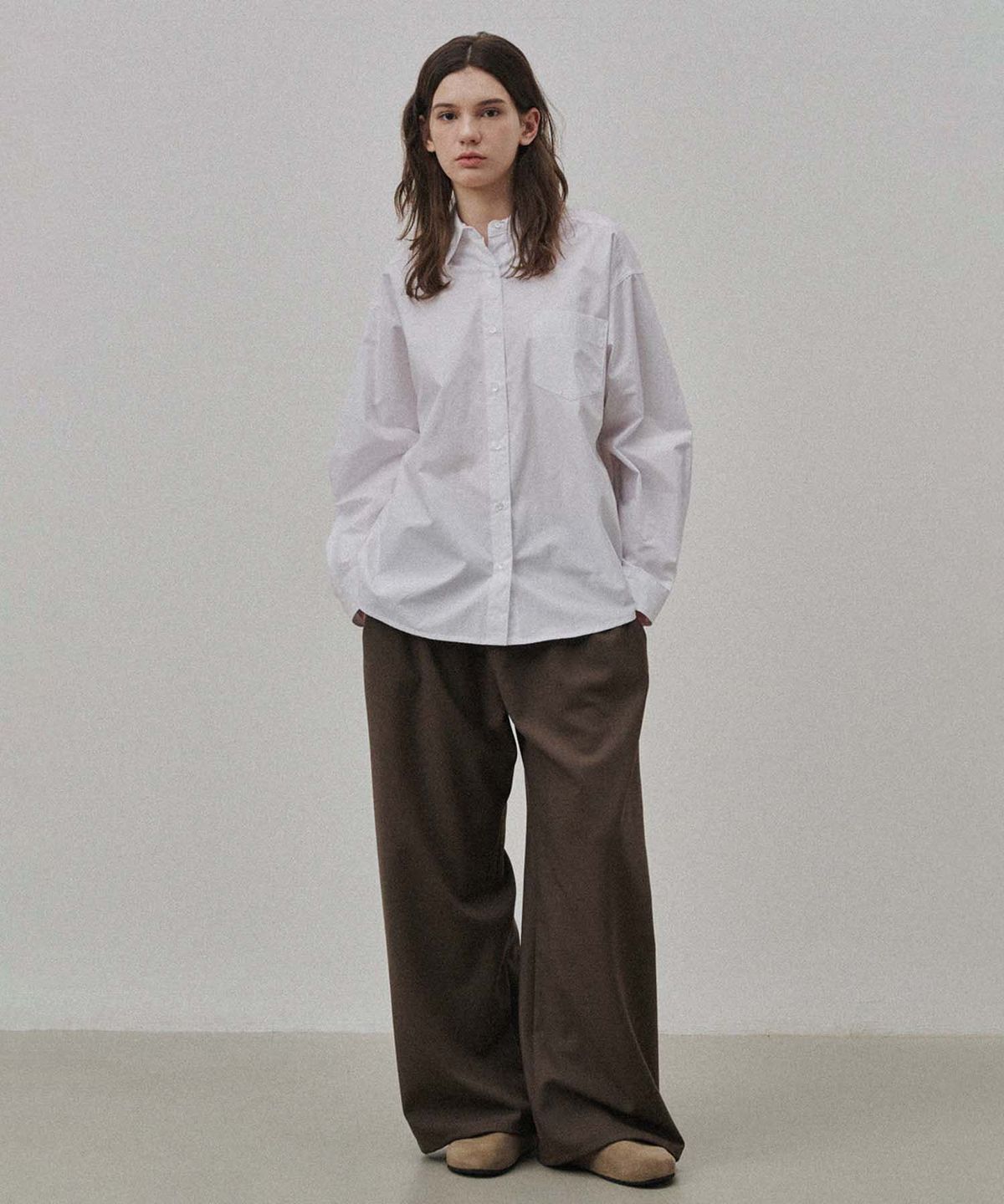플라드주르(PLATDUJOUR) Wool string pants (Brown)