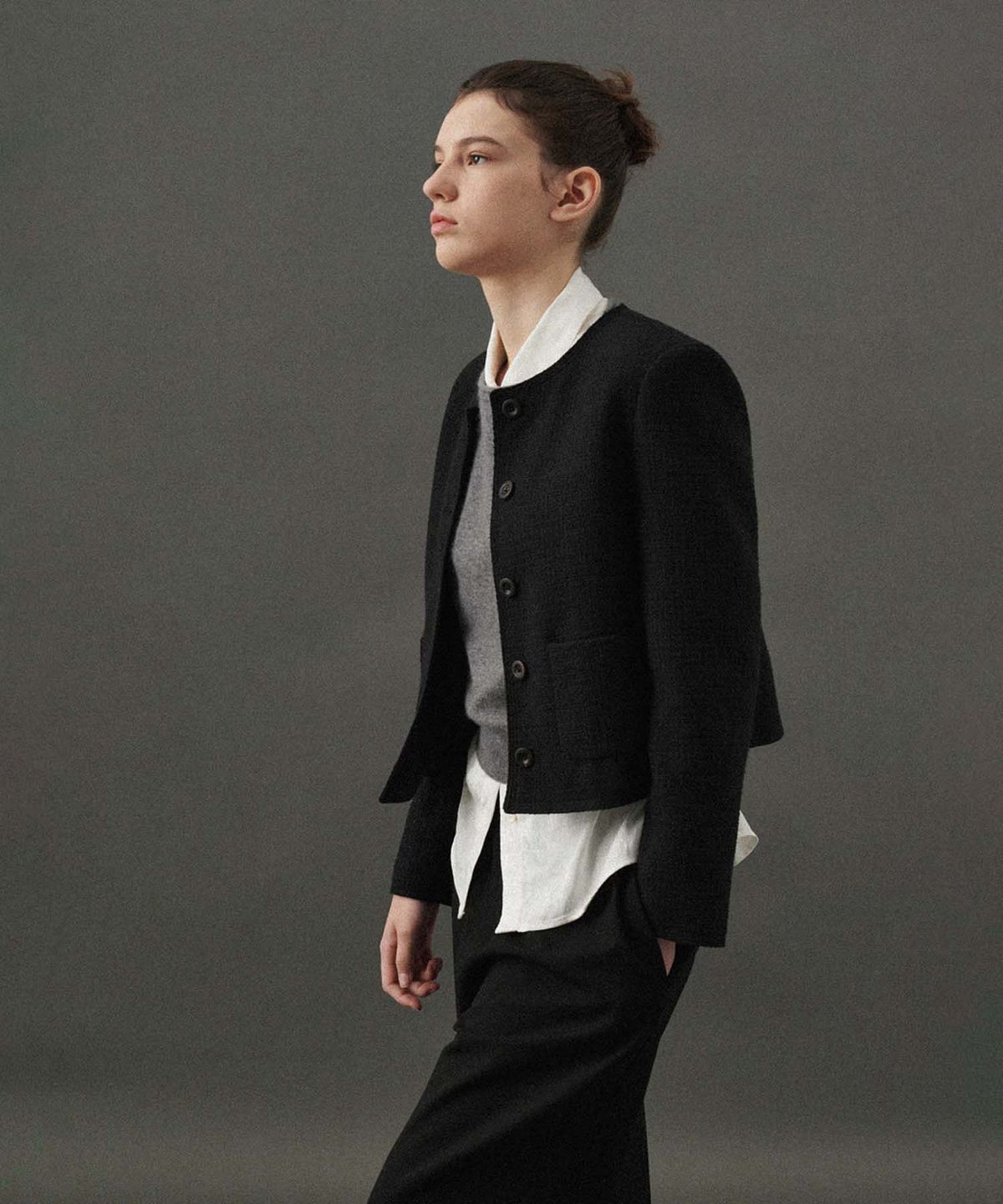 플라드주르(PLATDUJOUR) Wool string pants (Black)