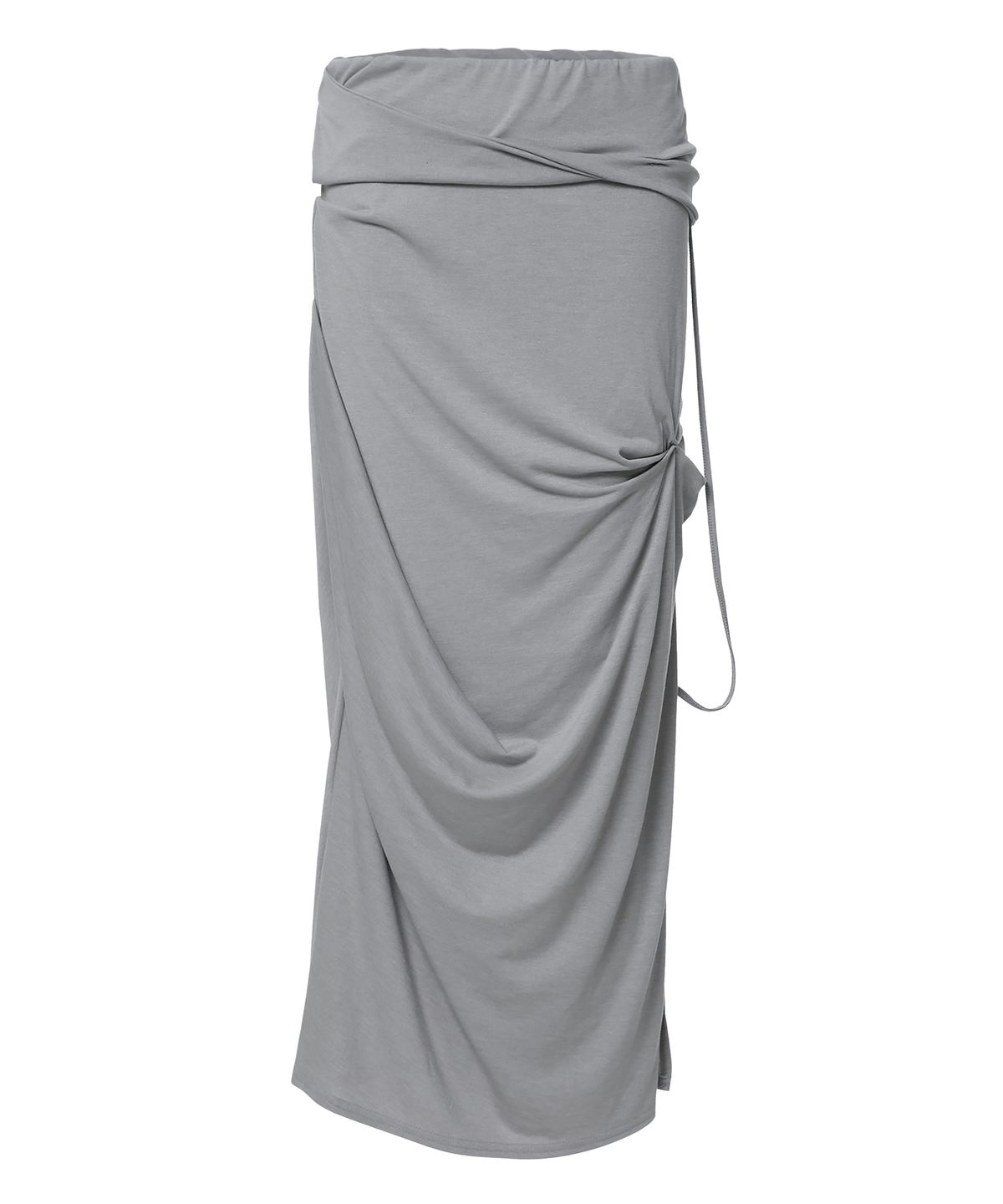 플레어업(FLAREUP) Sculpted Draped Long Skirt (FL-279_Gray)