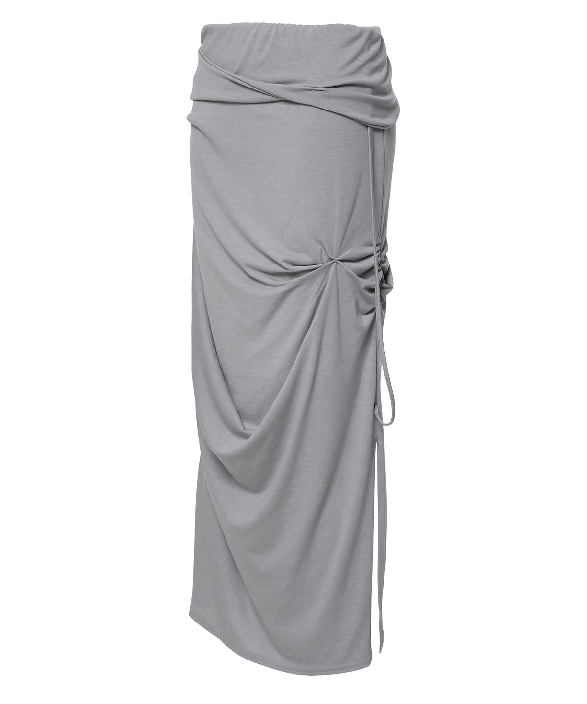 플레어업(FLAREUP) Sculpted Draped Long Skirt (FL-279_Gray)