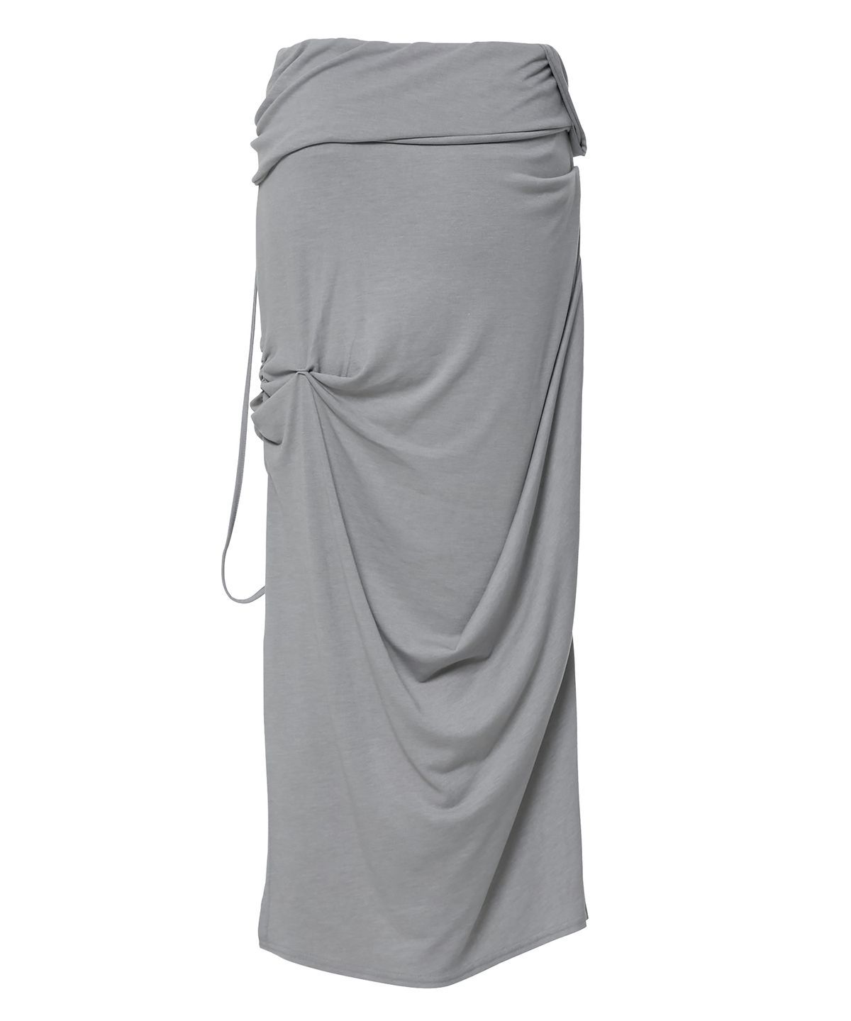 플레어업(FLAREUP) Sculpted Draped Long Skirt (FL-279_Gray)