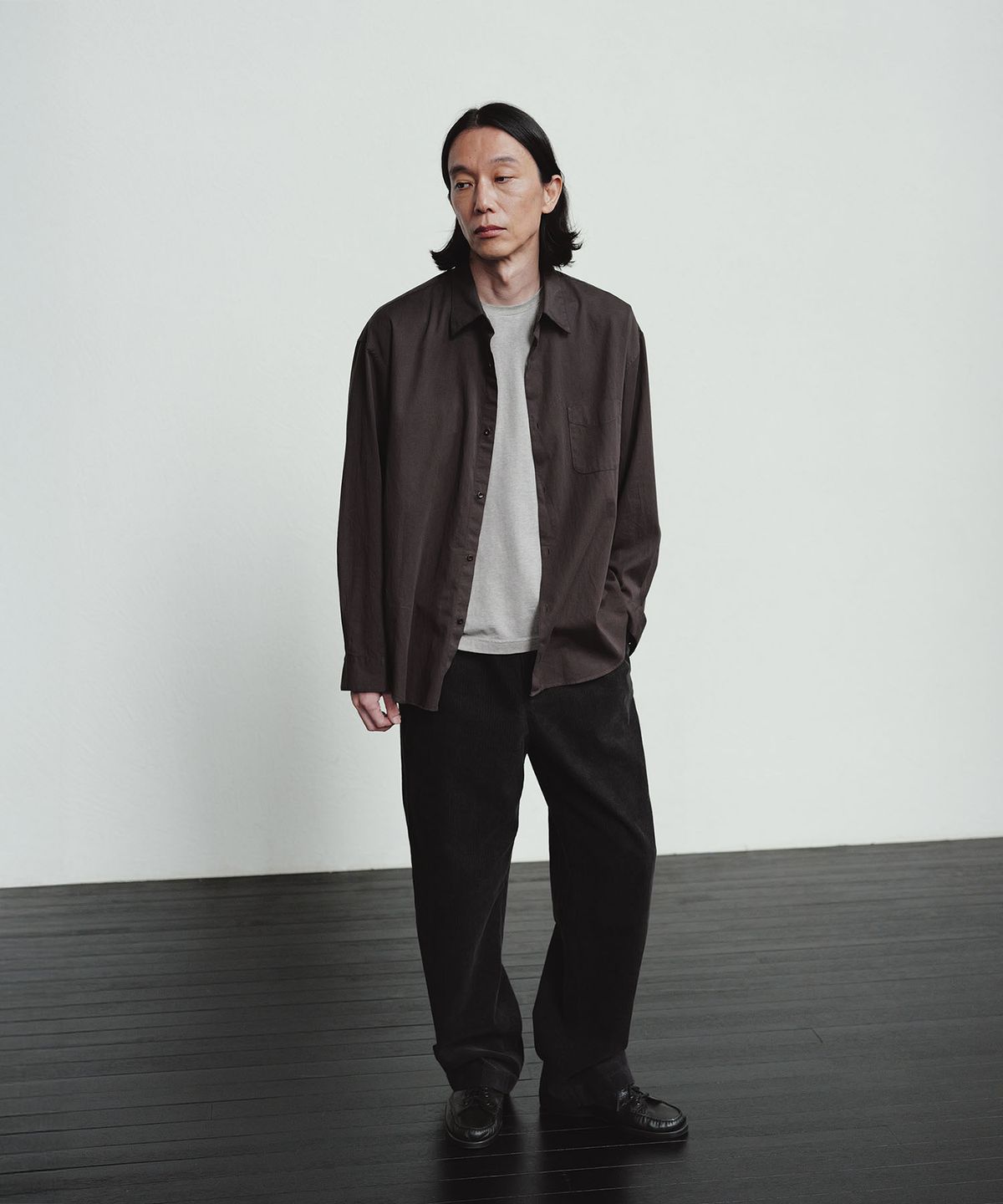 블랭크룸(BLANKROOM) 로완 다이드 셔츠_RICH BROWN