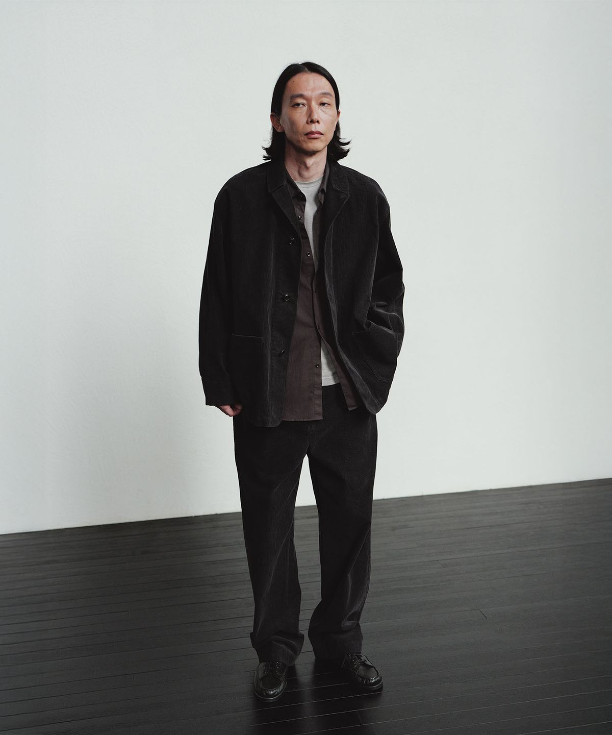 블랭크룸(BLANKROOM) 폰 코듀로이 팬츠_PLUM CHARCOAL