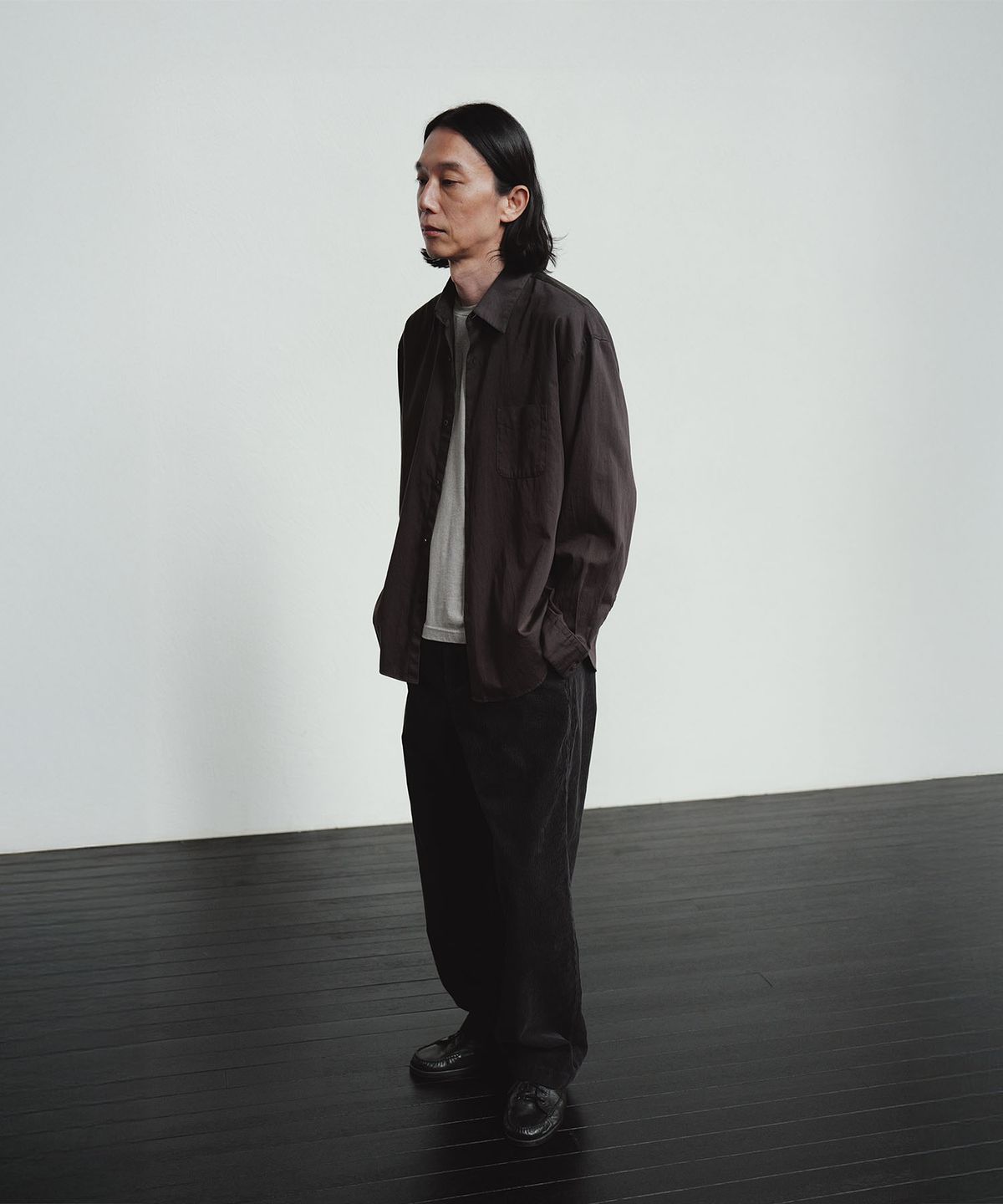 블랭크룸(BLANKROOM) 폰 코듀로이 팬츠_PLUM CHARCOAL