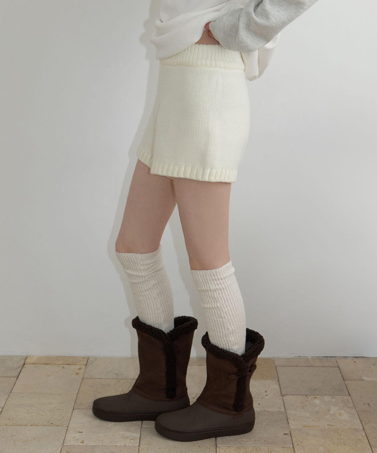 리엘(RE L) Muir knit shorts (ivory)