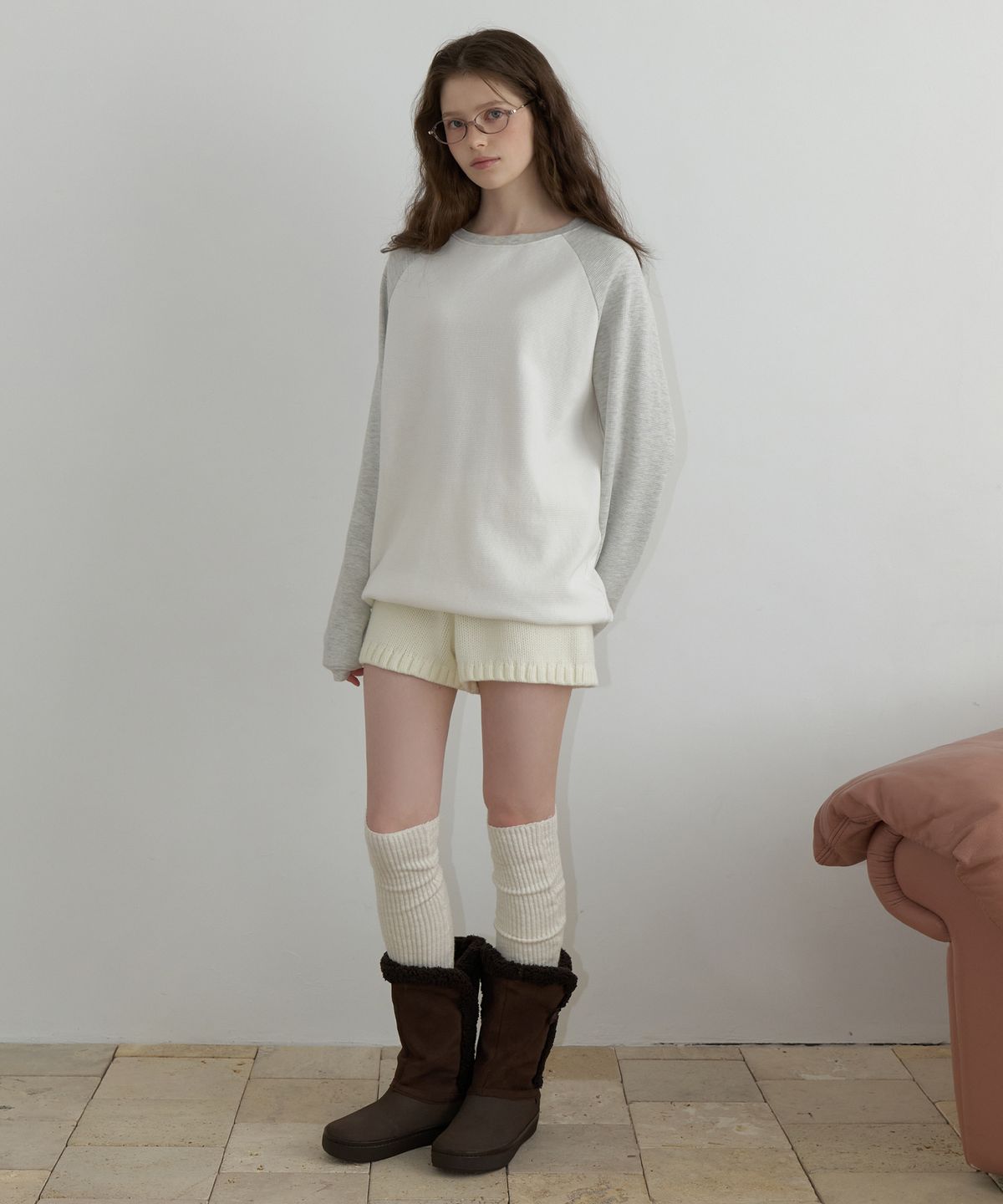 리엘(RE L) Muir knit shorts (ivory)