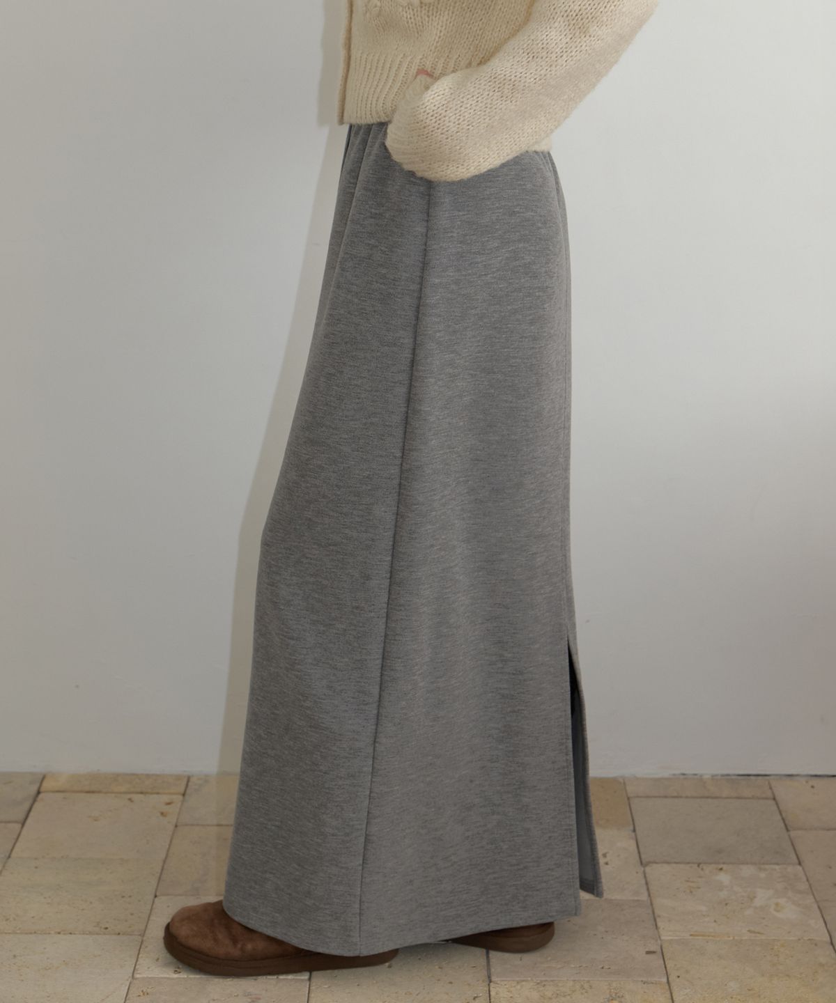 리엘(RE L) Comfy jersey H skirt (gray)