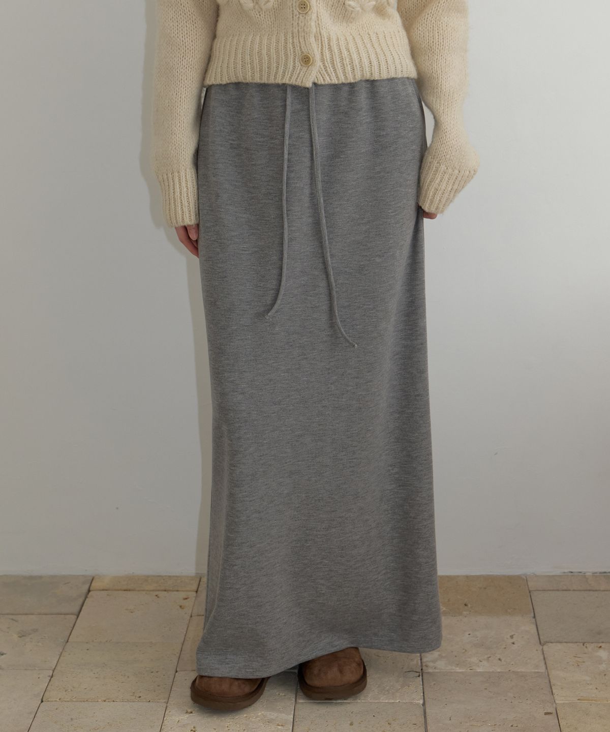 리엘(RE L) Comfy jersey H skirt (gray)