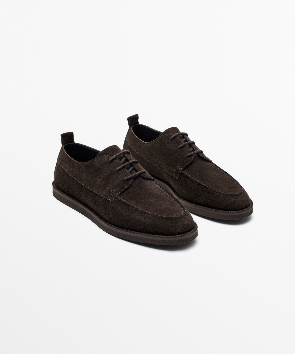 마시모두띠(MASSIMO DUTTI) 가죽 스플릿 스웨이드 스티치 슈즈